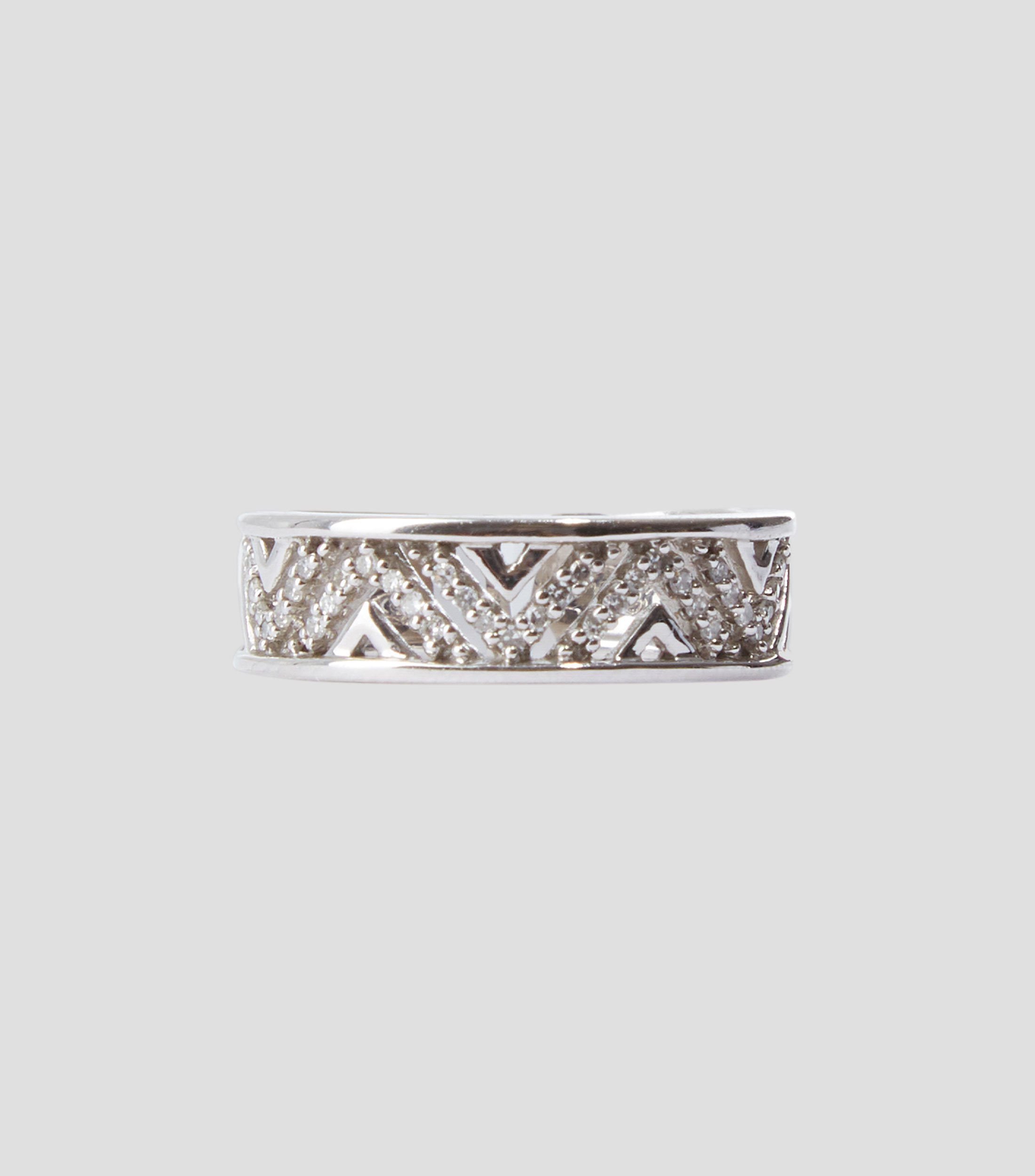 Anillo en oro blanco 14 Kts con brillantes Mujer