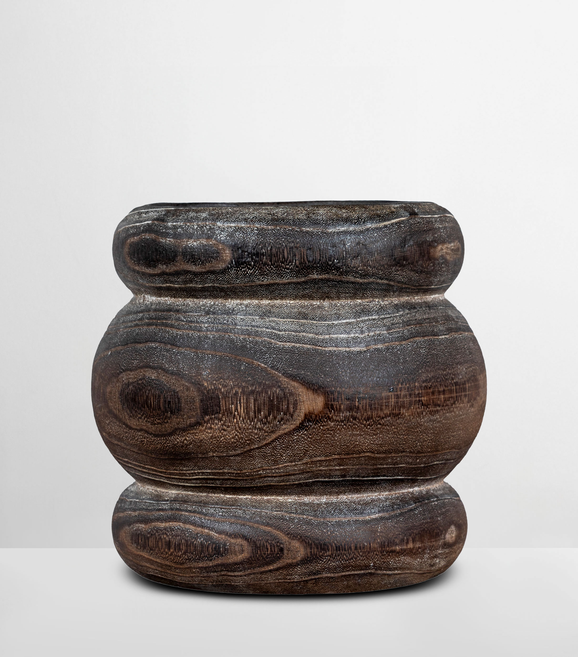 Vasija decorativa Chestnut en madera de Paulownia
