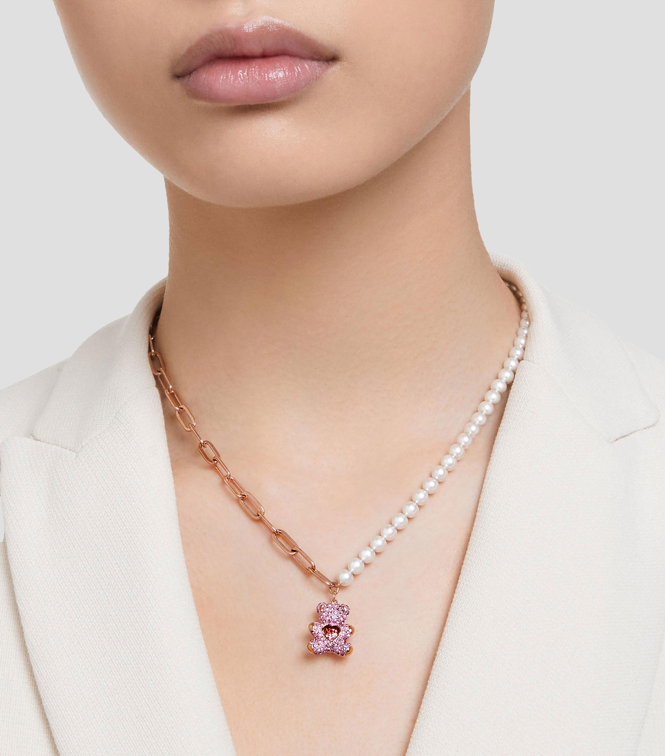 Collar Teddy Oso Rosa Mujer