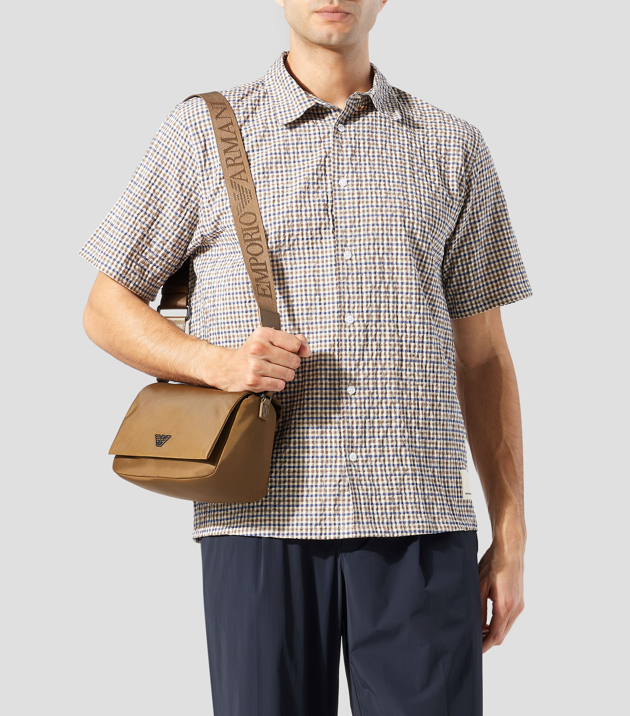 Bolso crossbody liso Hombre
