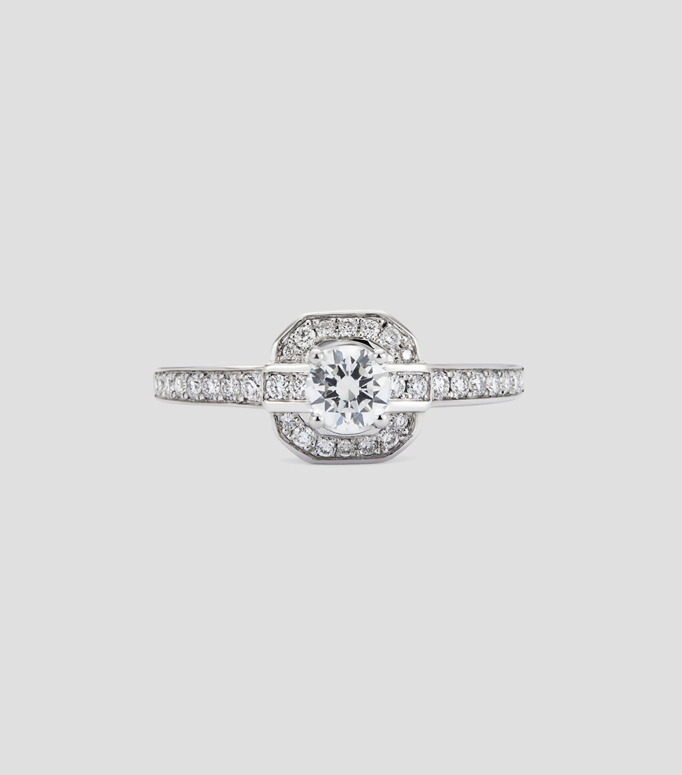 Anillo en Oro blanco de 18 Kilates con diamantes Mujer