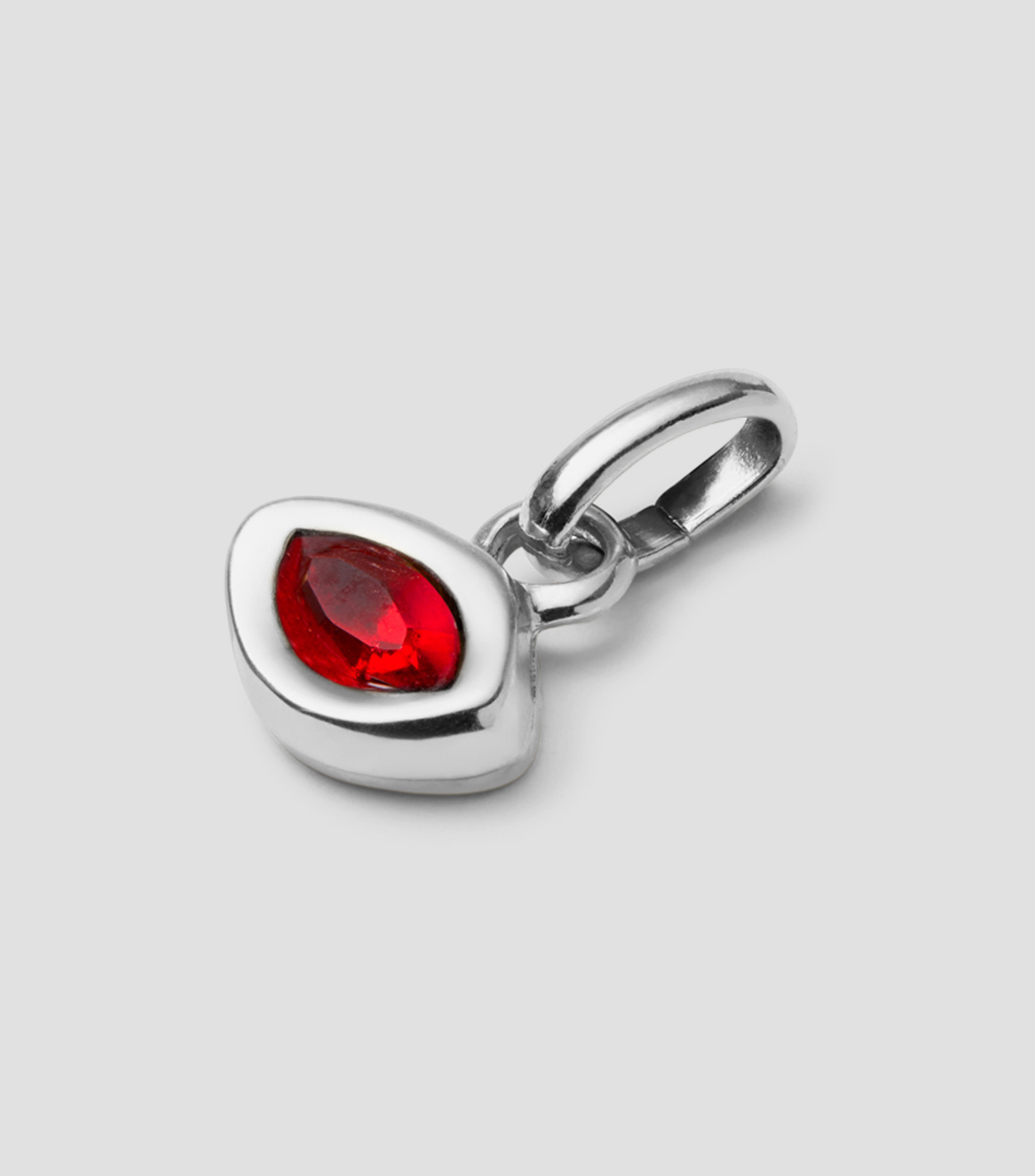 Charm ovalado con cristal rojo Mujer