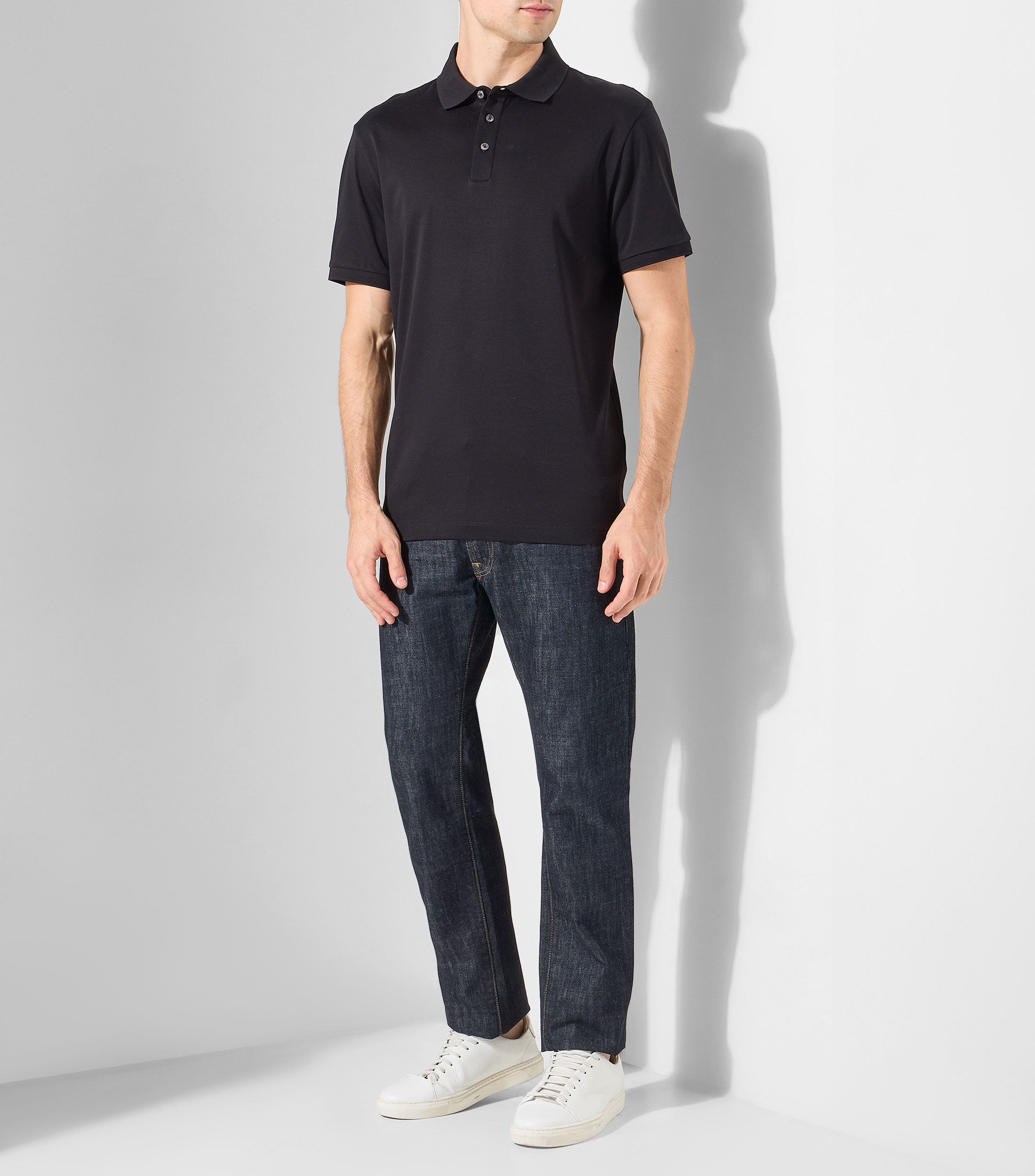Playera tipo polo lisa de manga corta Hombre
