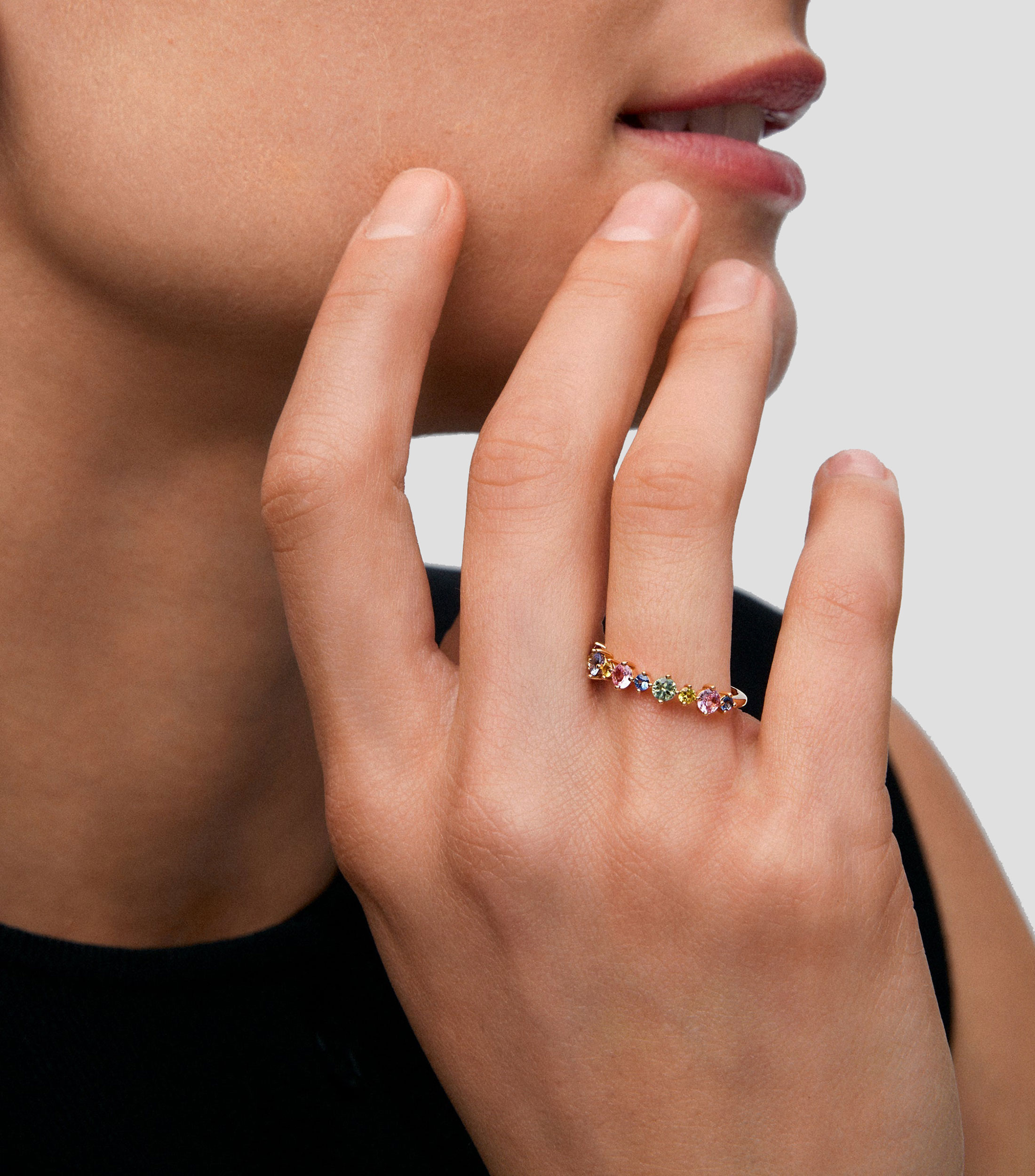 Anillo en oro rosa de 18 Kts Mujer