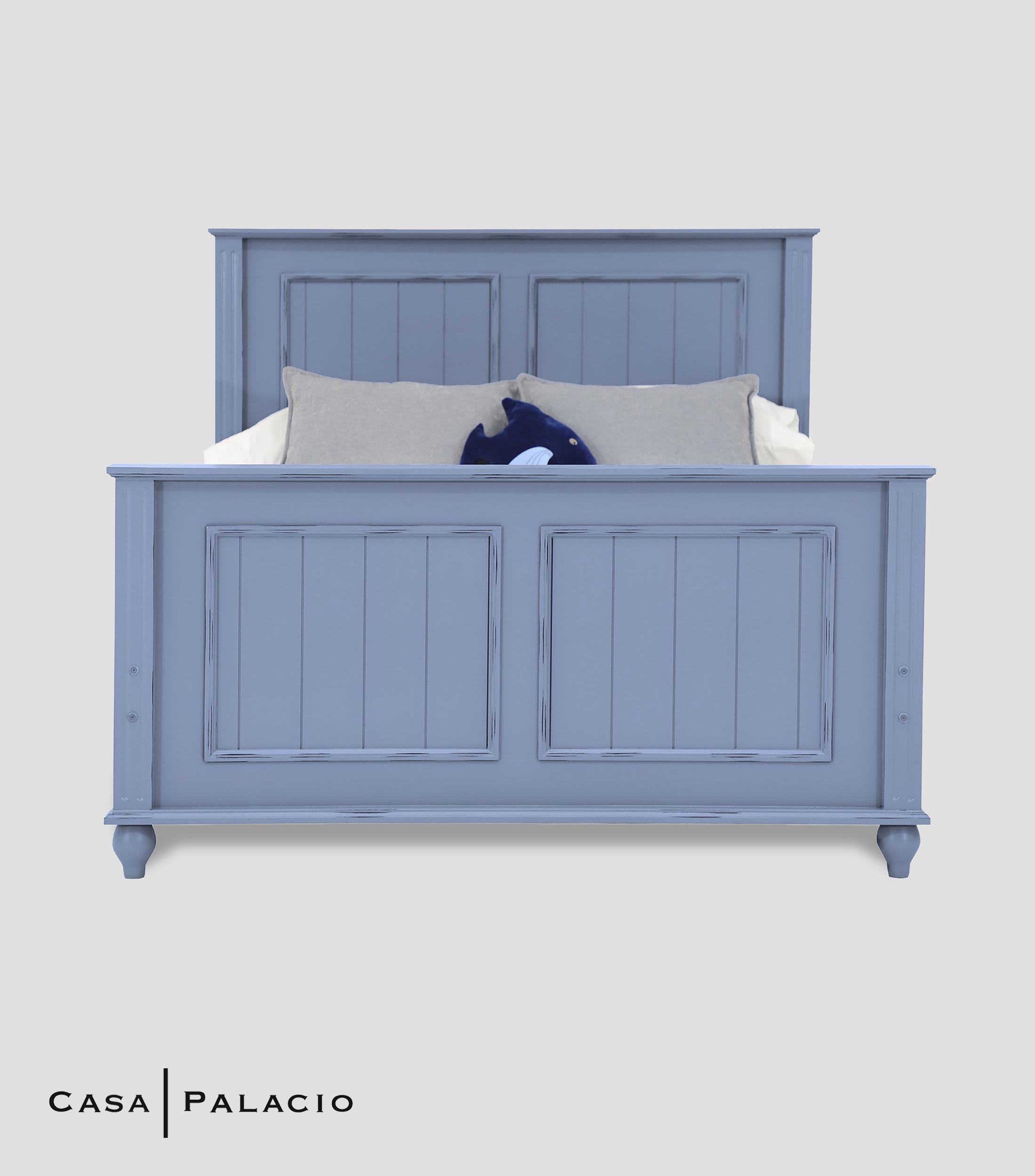 Cama Matrimonial Boston Azul