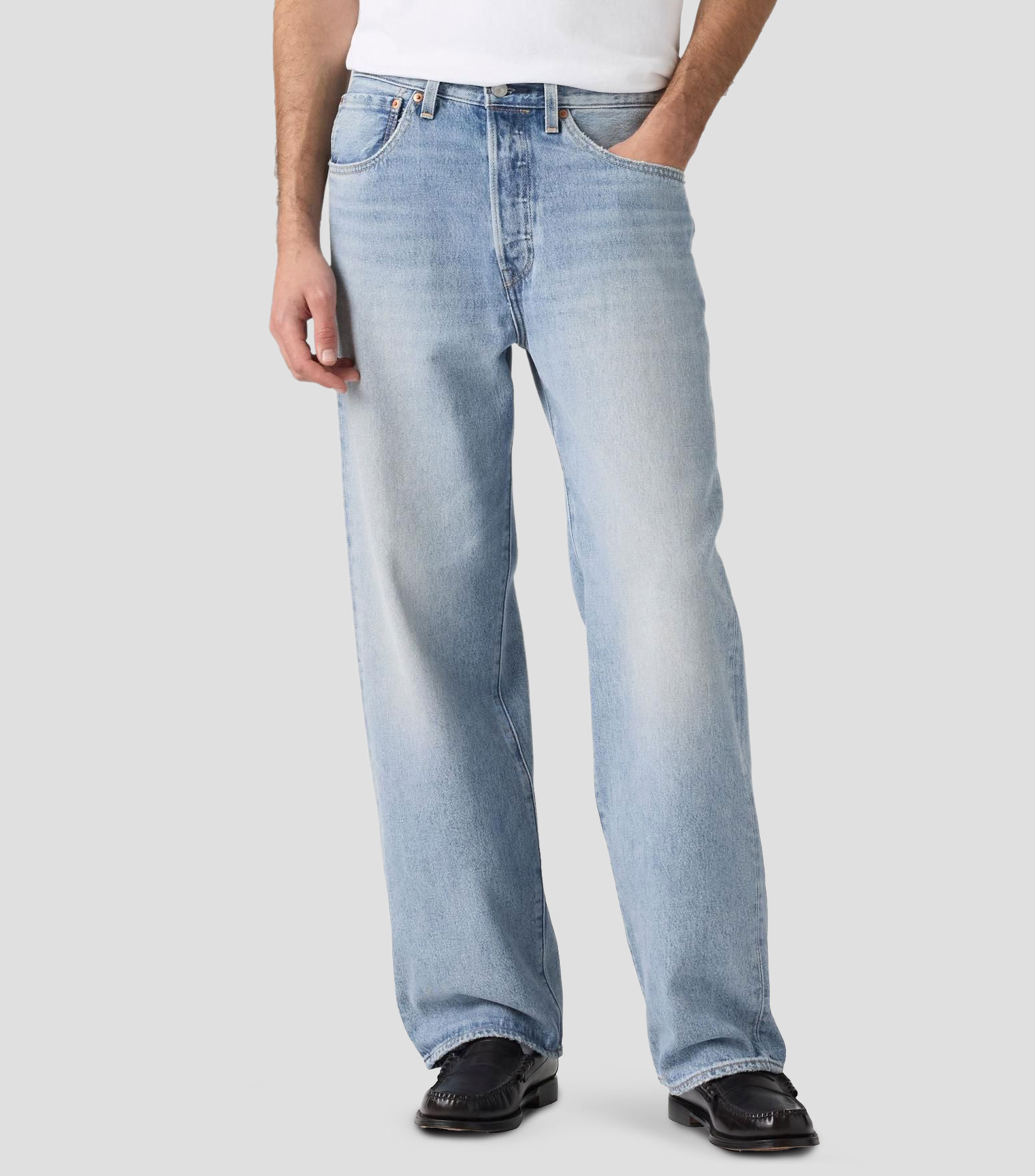 Jeans 501 amplio sólido Hombre