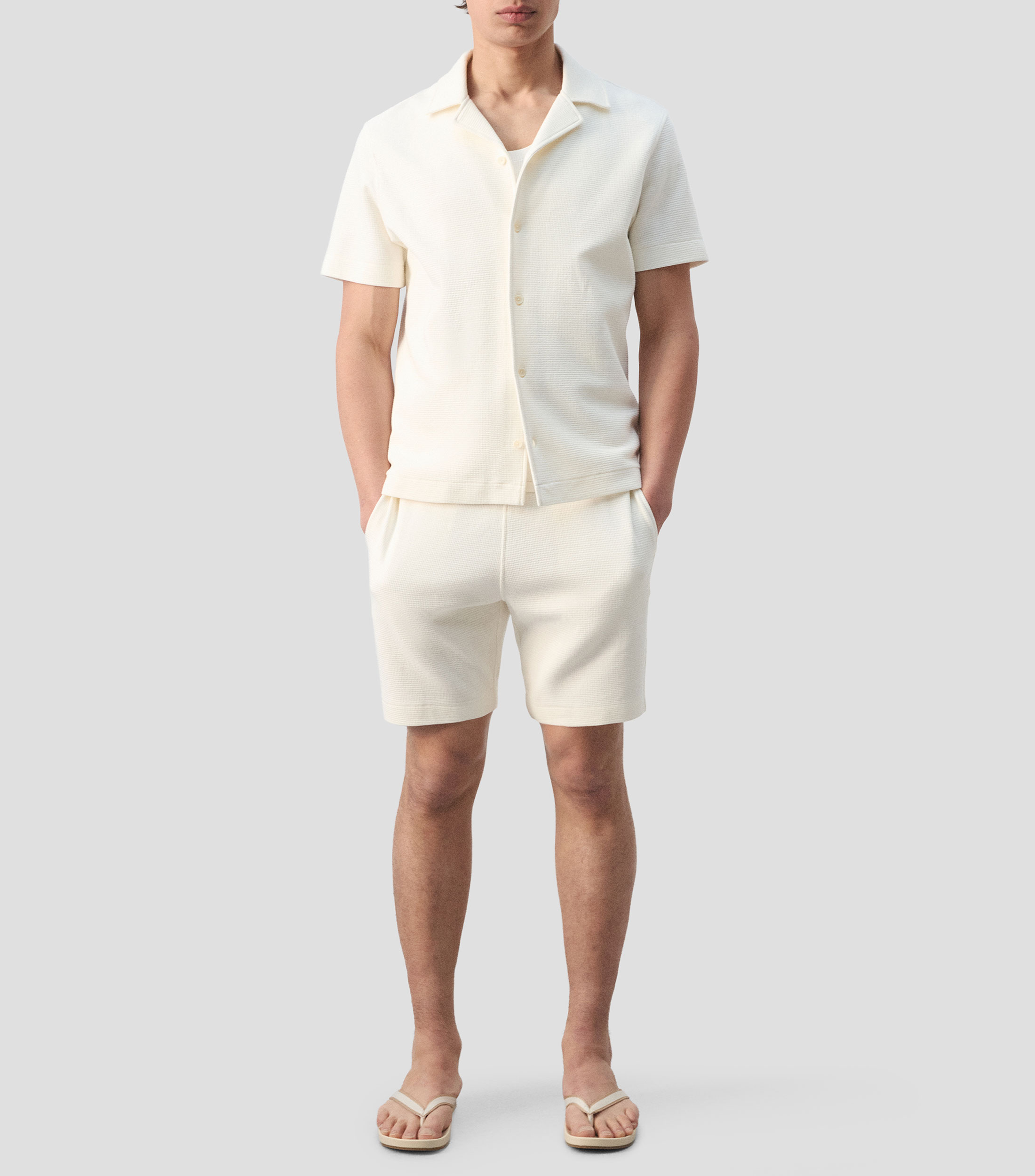 Camisa lisa manga corta Hombre