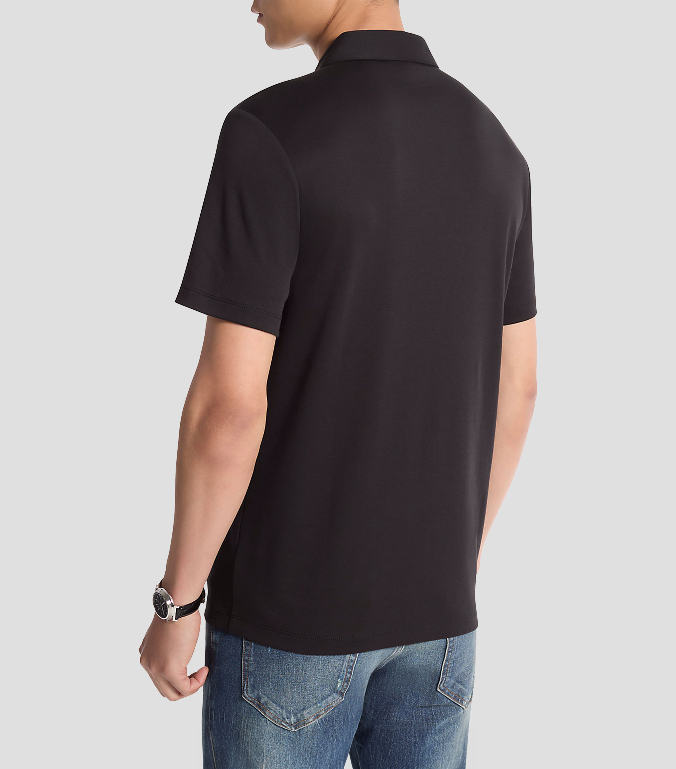 Playera tipo polo manga corta lisa Hombre