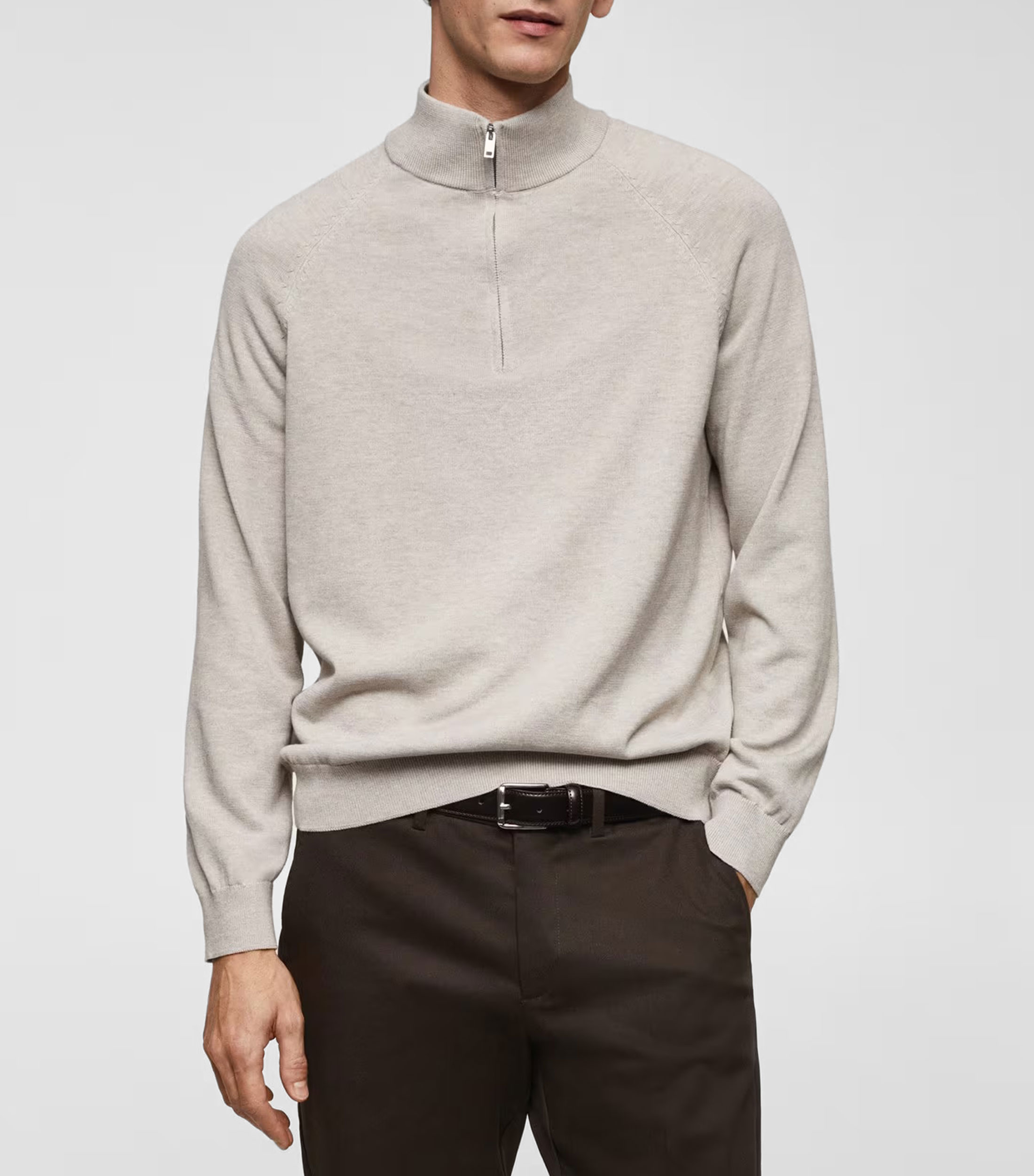 Sueter DelgAdo De Punto Con CuEllo Alto De Color Sólido De InvierNo Para HombrE