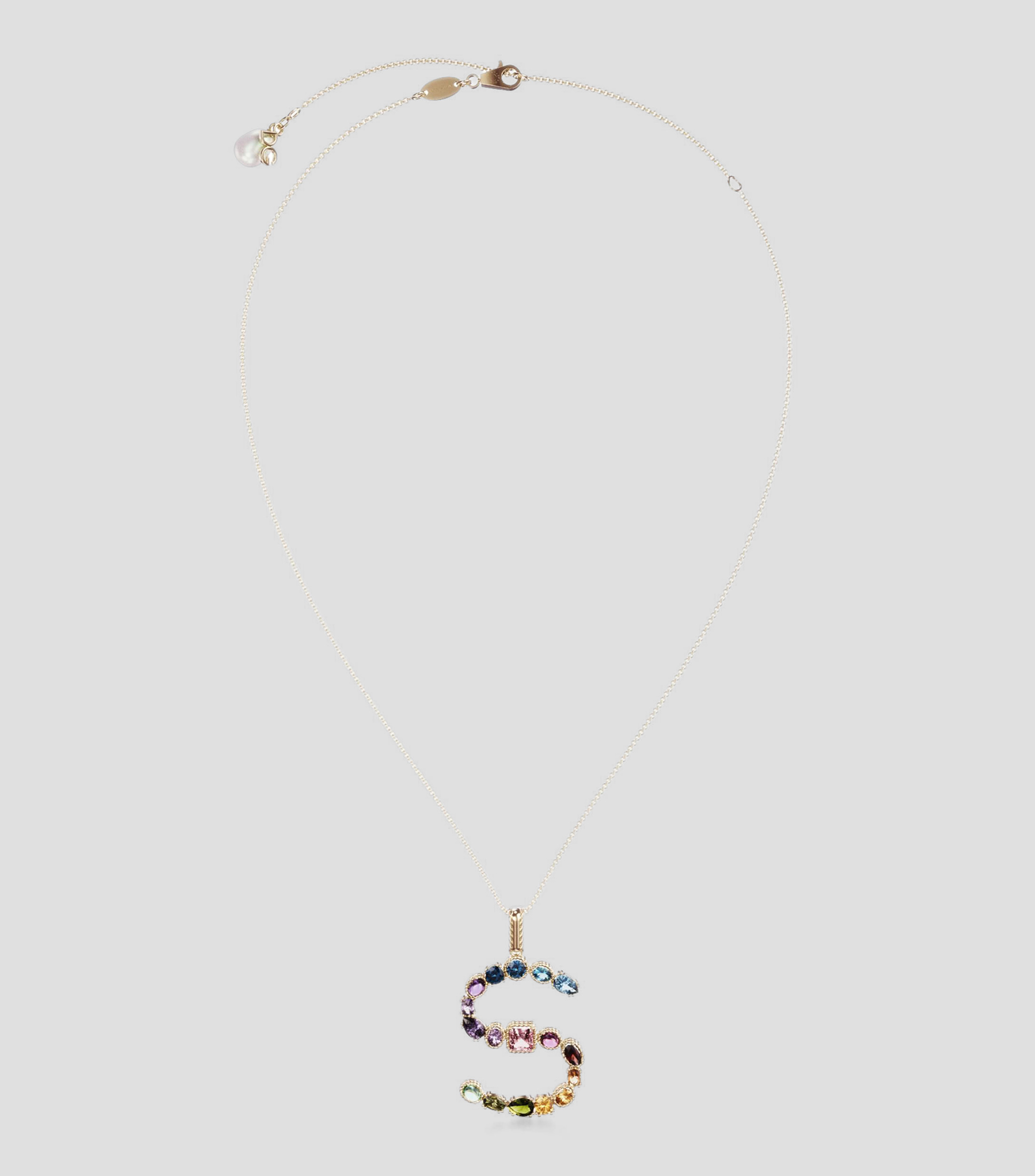 Collar en Oro amarillo de 18 Kilates Alphabet Letra S Mujer