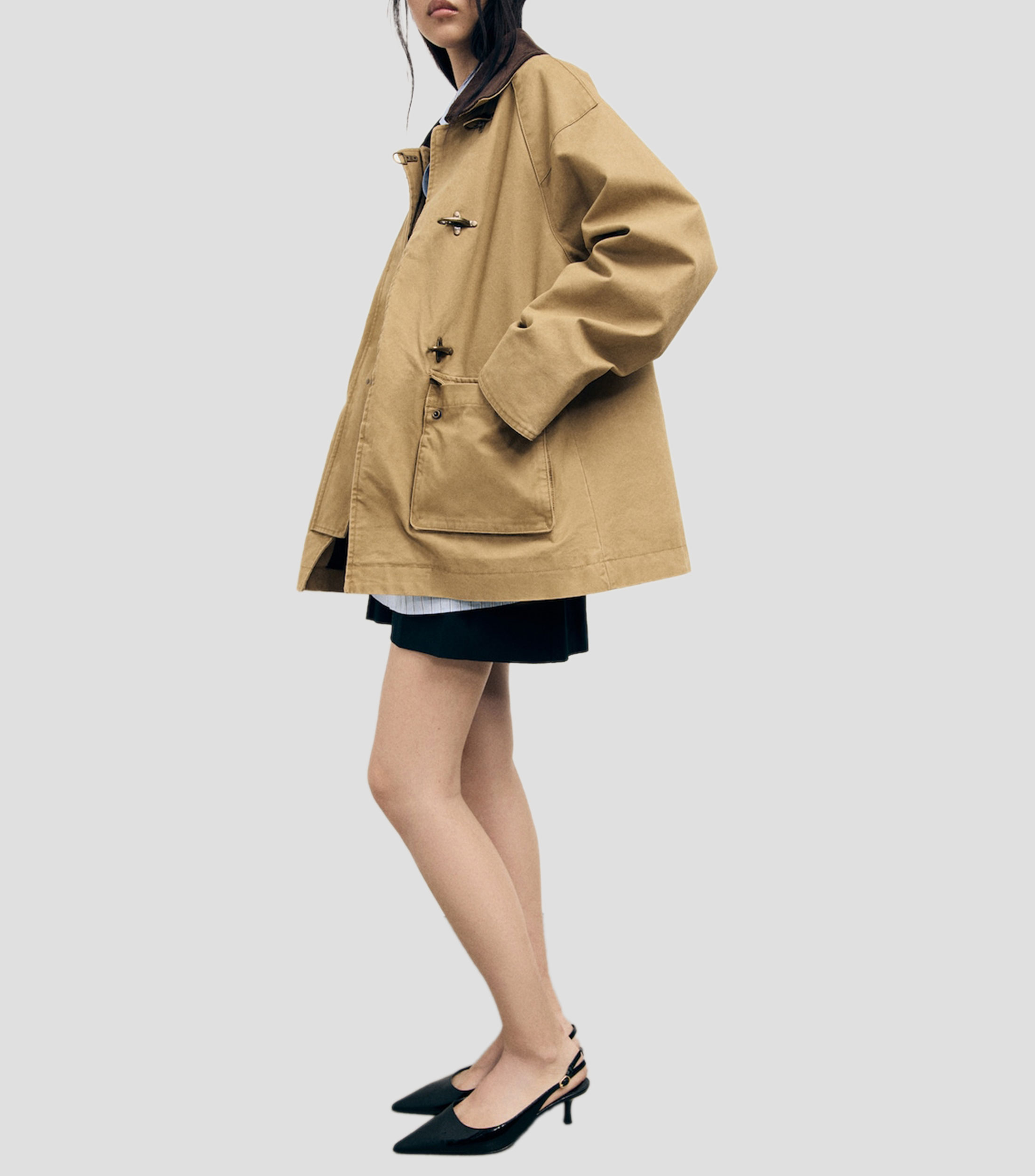 Gabardina Midi con Gancho Mujer