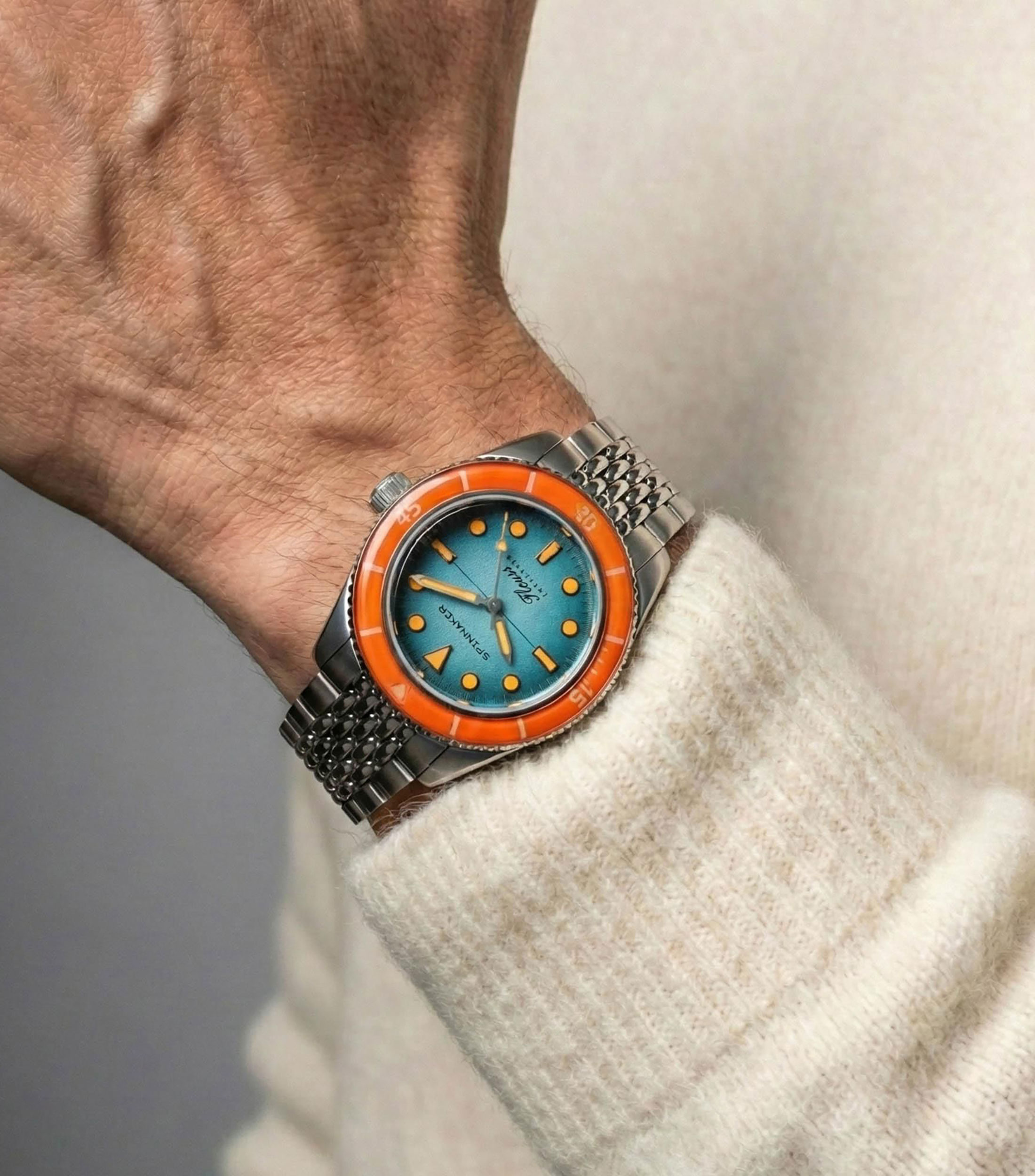 Reloj para hombre Fleuss Automático Teal Mirage casual, plateado