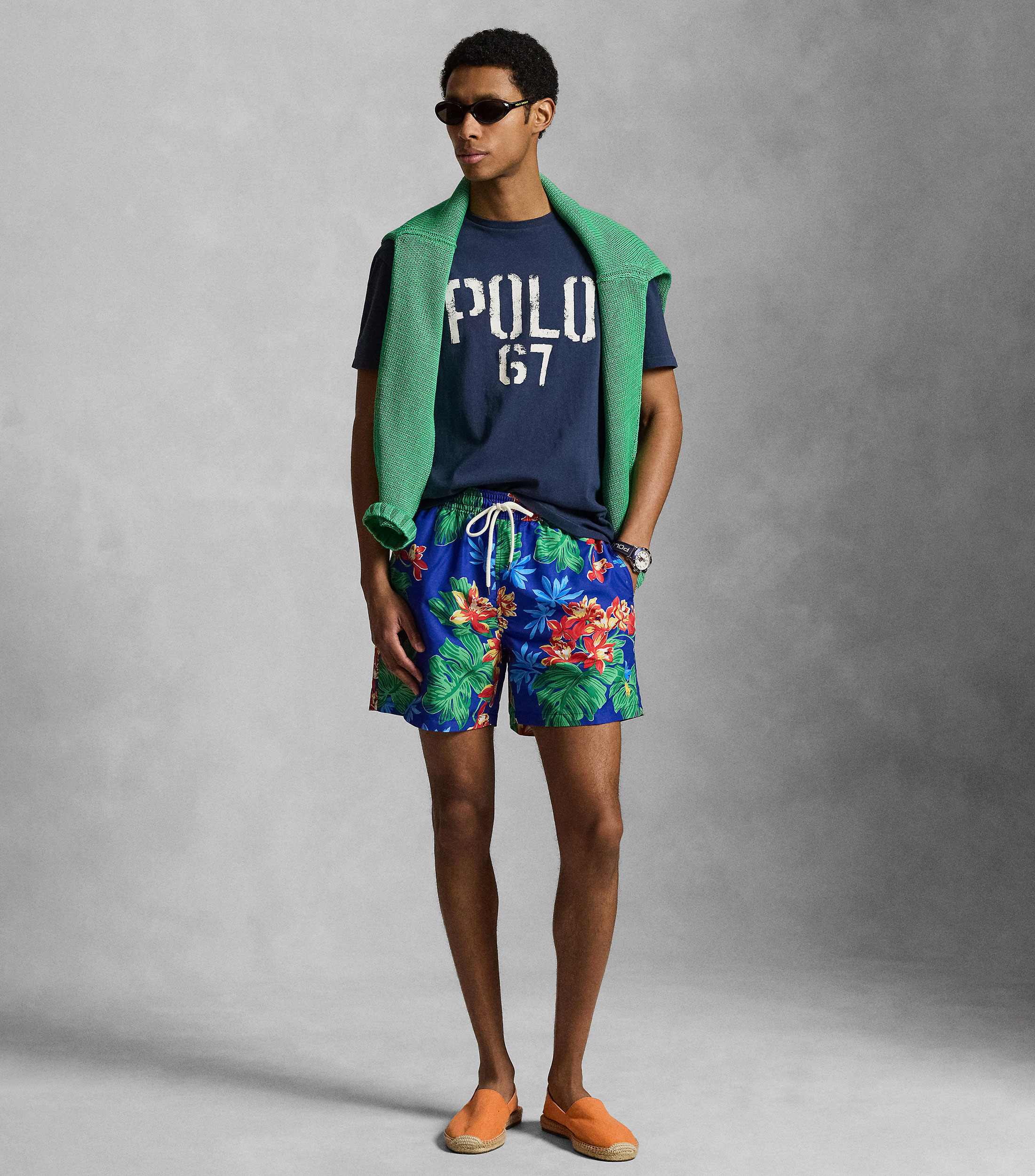 Playera cuello redondo manga corta estampada Hombre