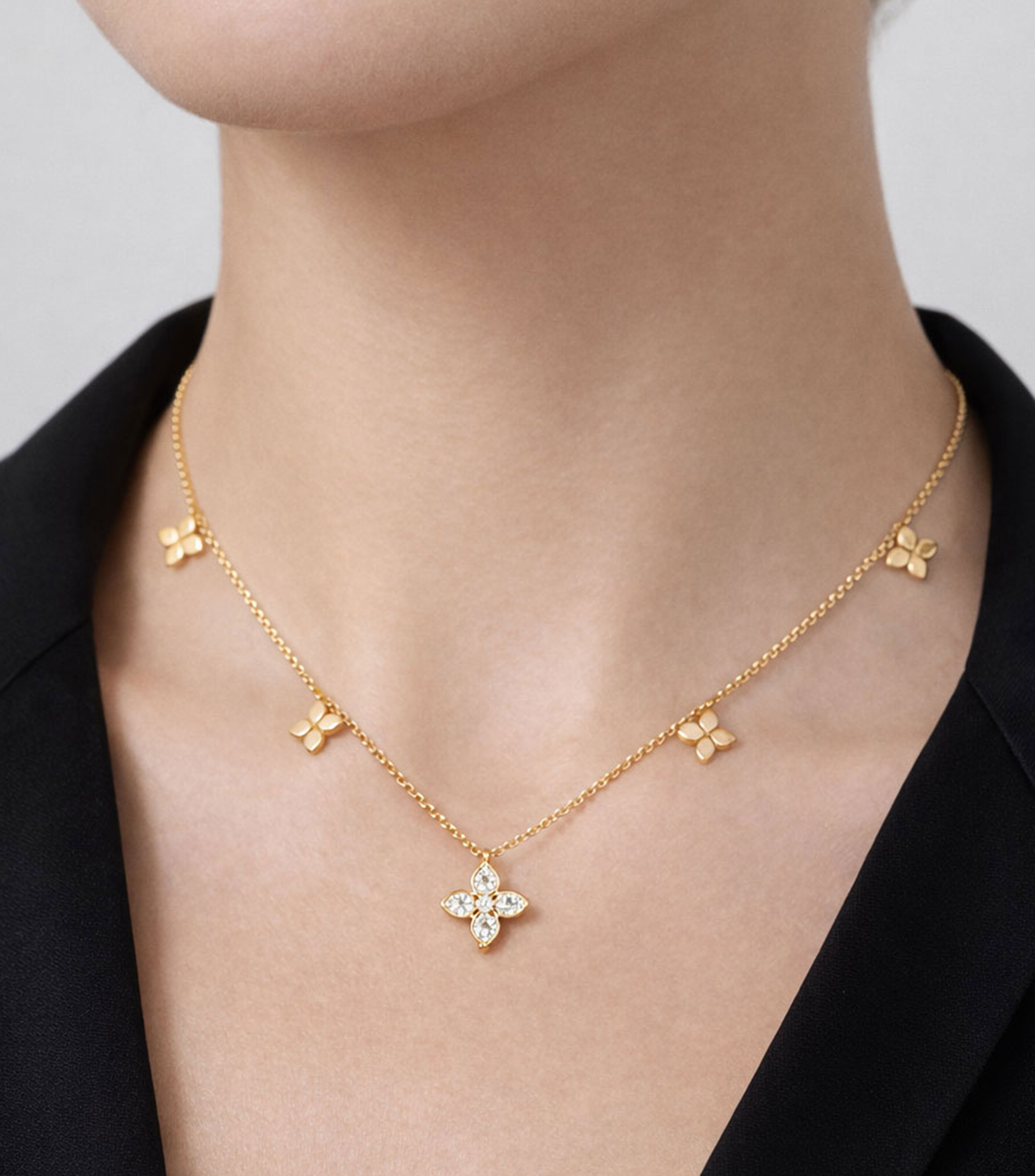 Collar en oro amarillo de 18 kilates con diamantes Love in Verona Mujer
