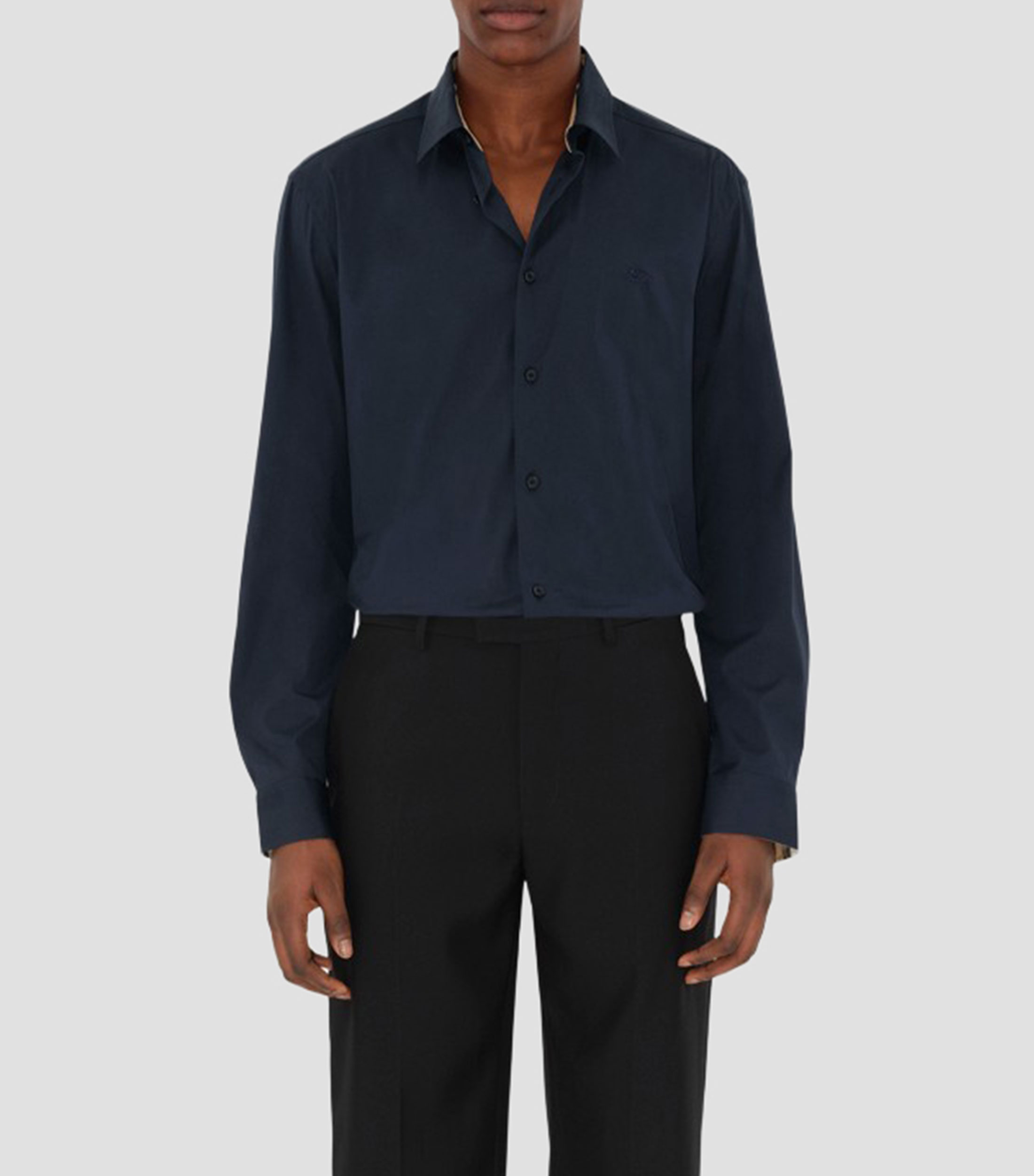 Camisa lisa manga larga Hombre