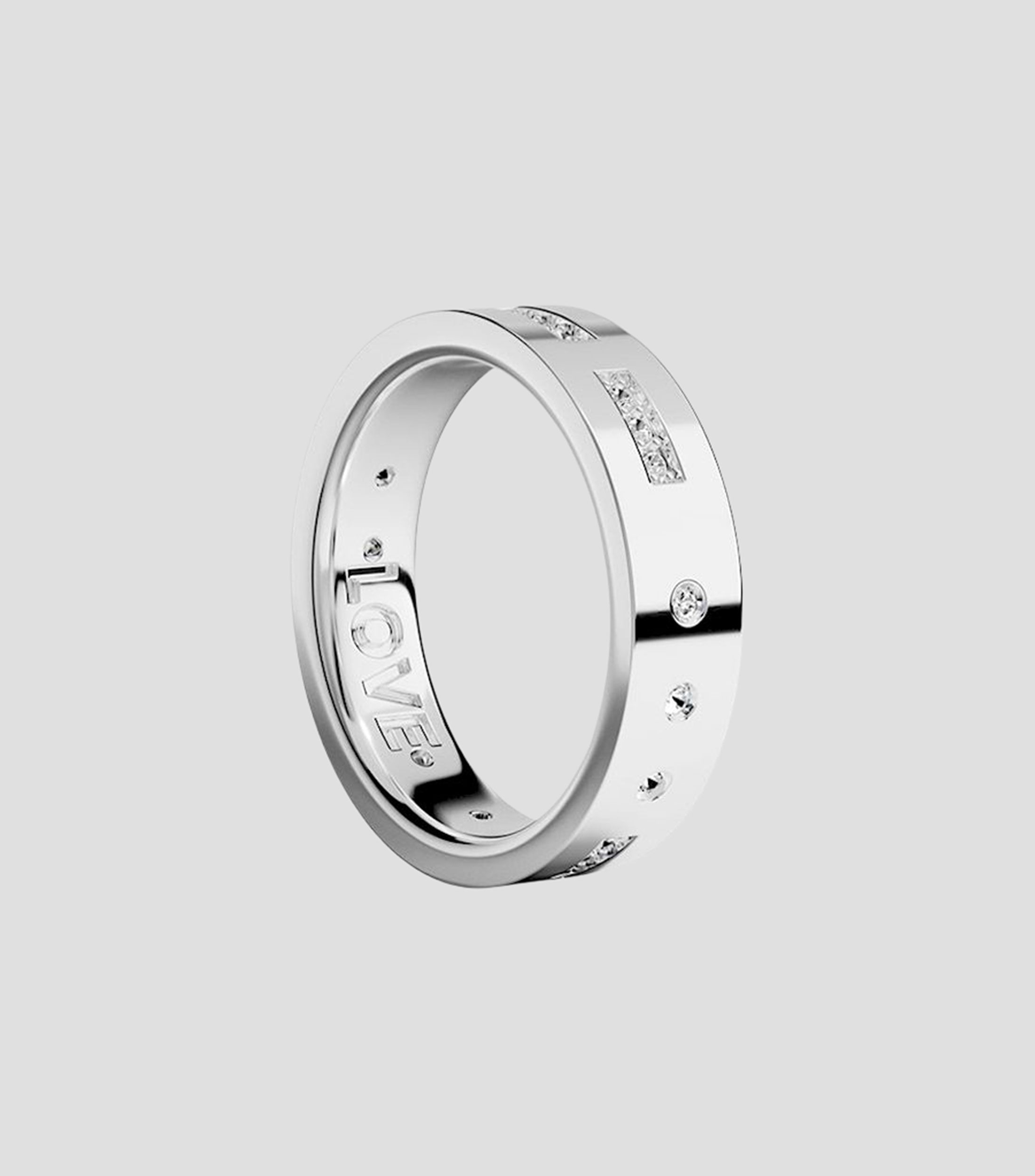 Anillo Morse Code Morse Love con circonia cúbica Mujer