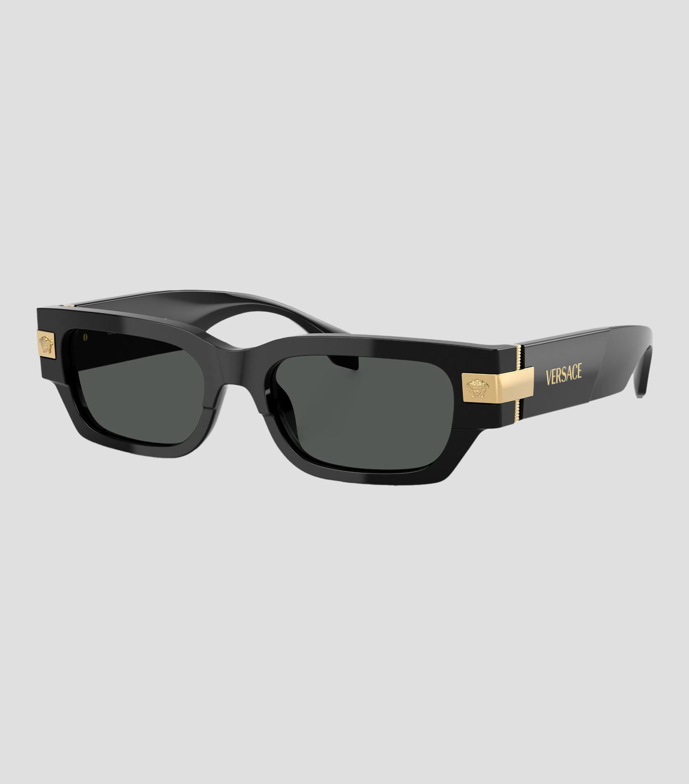 Lentes de sol rectangulares negros Hombre