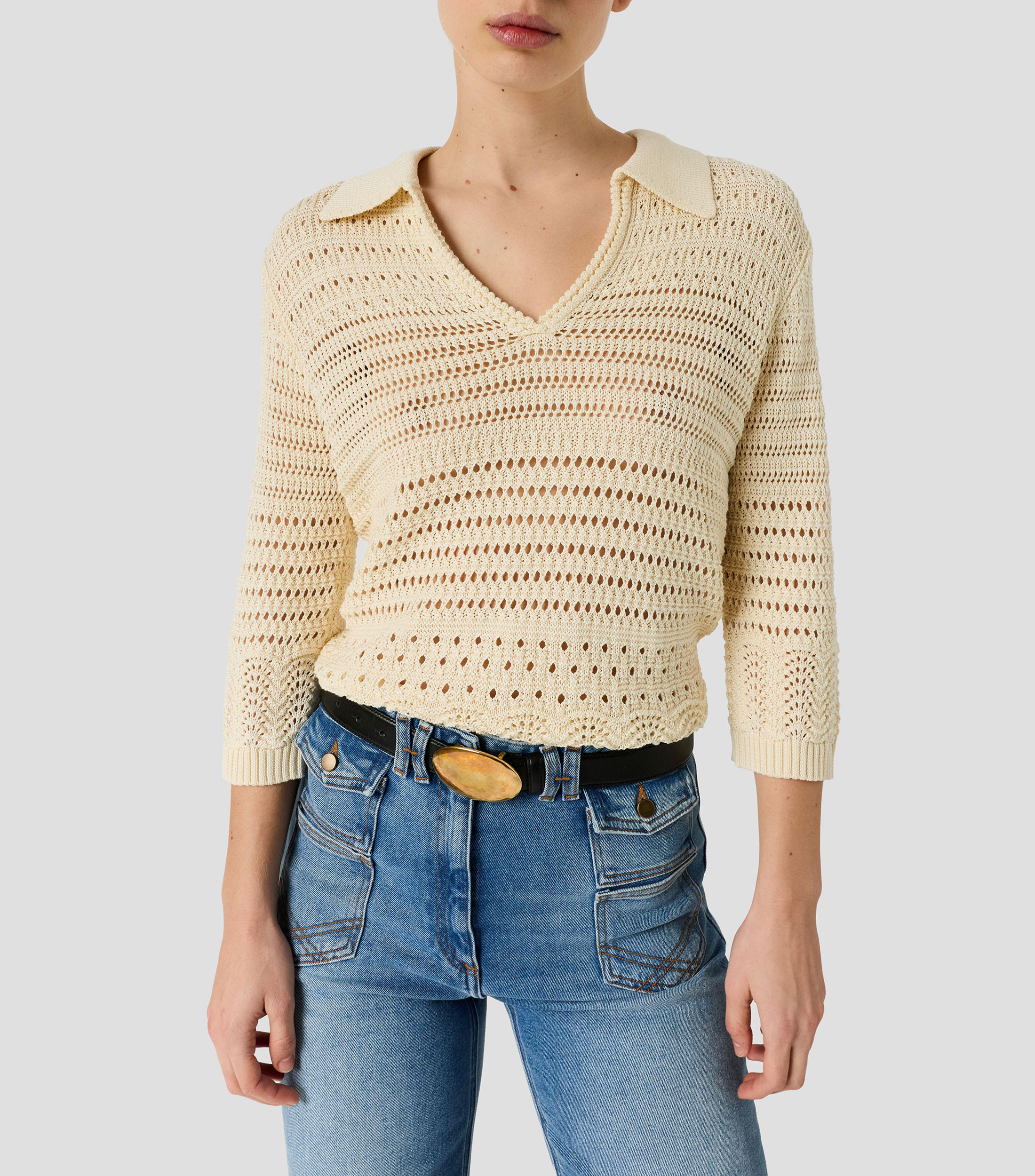 Suéter cuello polo Mujer