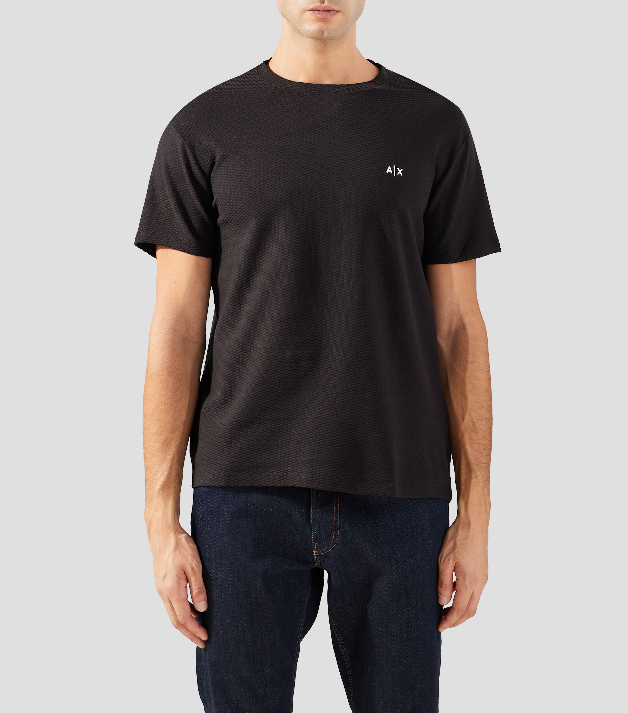 Playera cuello redondo manga corta microdiseño Hombre