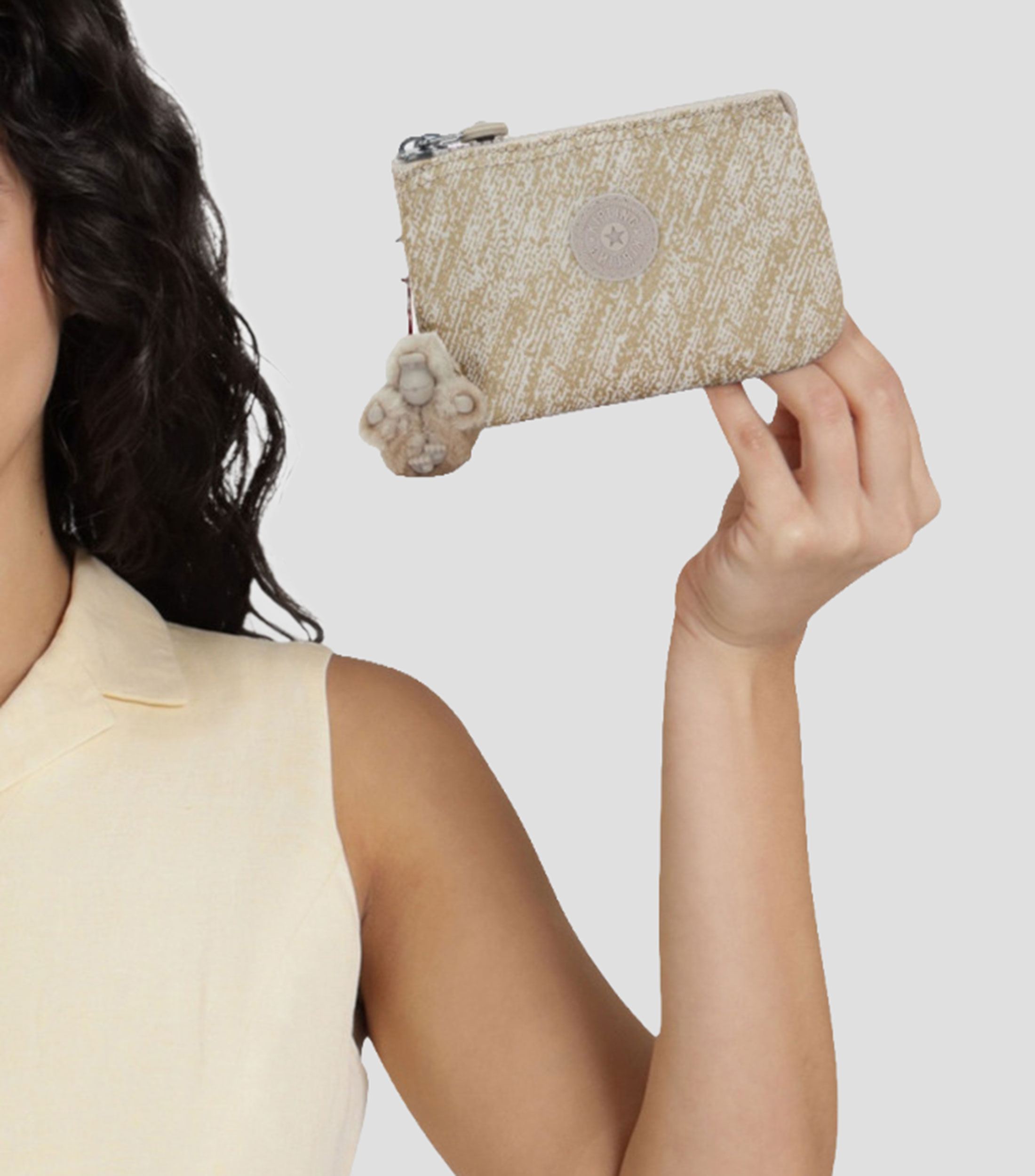 Cosmetiquera dorada Creativity estampada Mujer