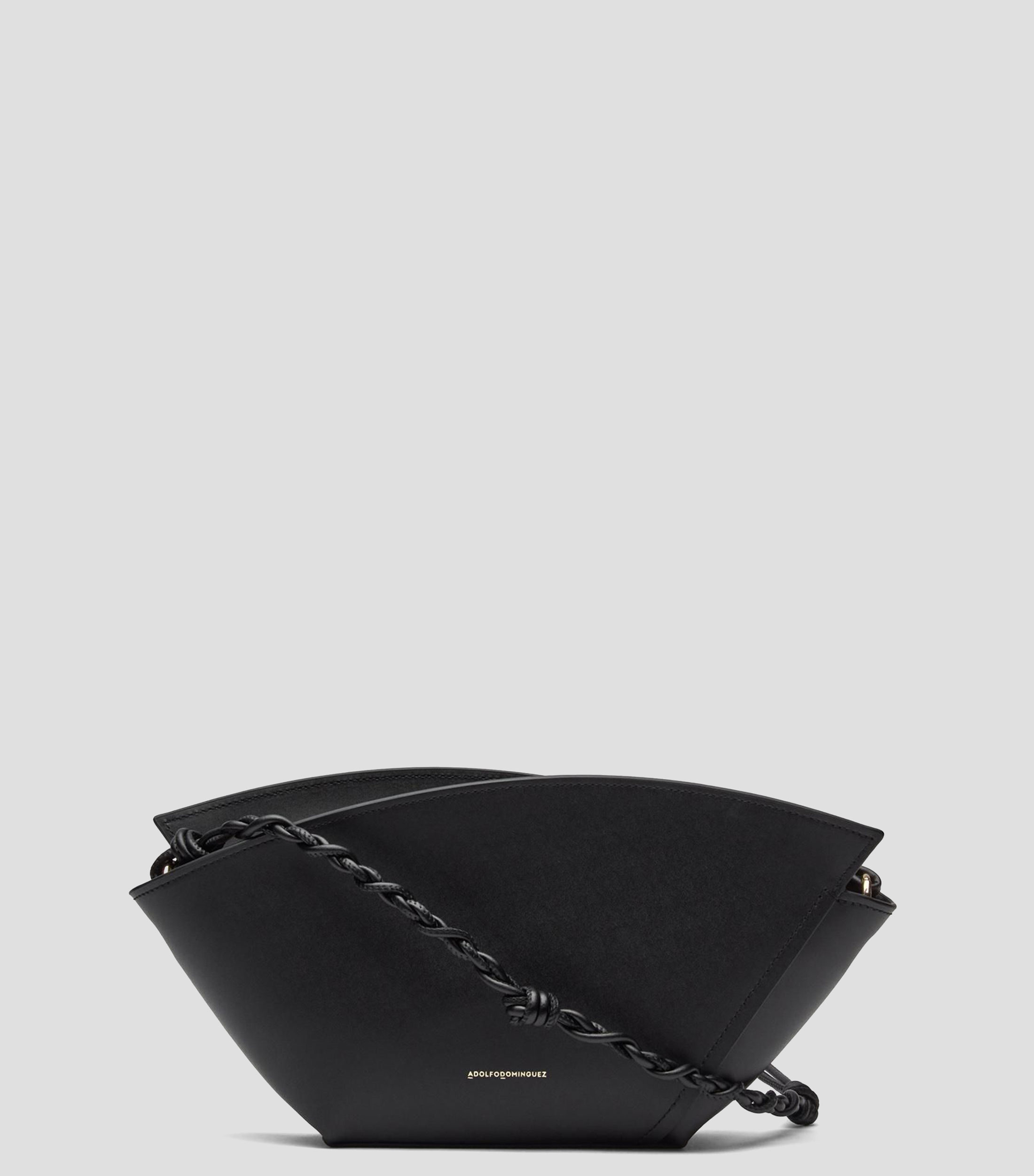 Bolsa Crossbody Negra en piel Lisa Mujer
