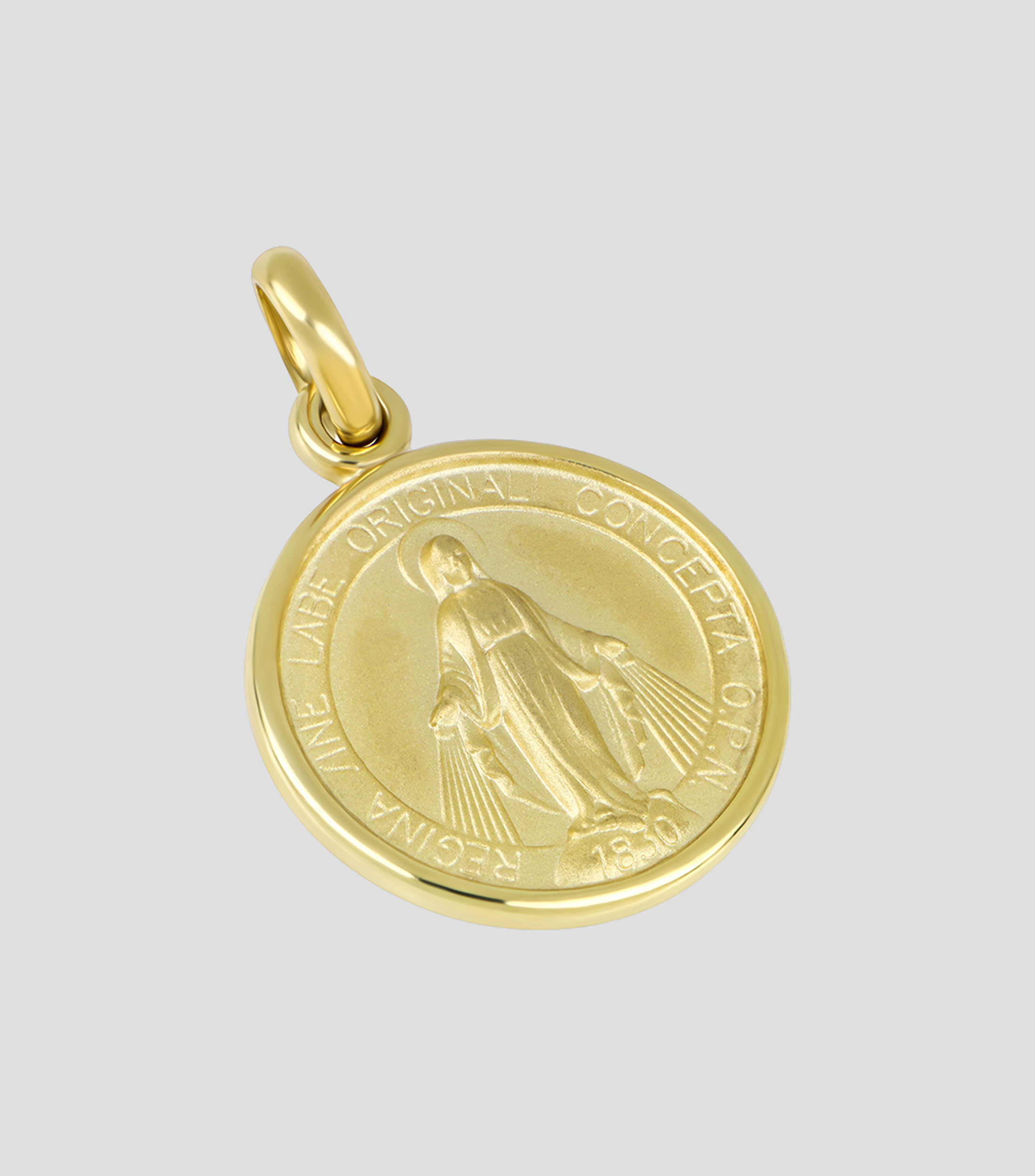 Medalla Virgen Milagrosa en Oro amarillo de 14 Kilates Mujer