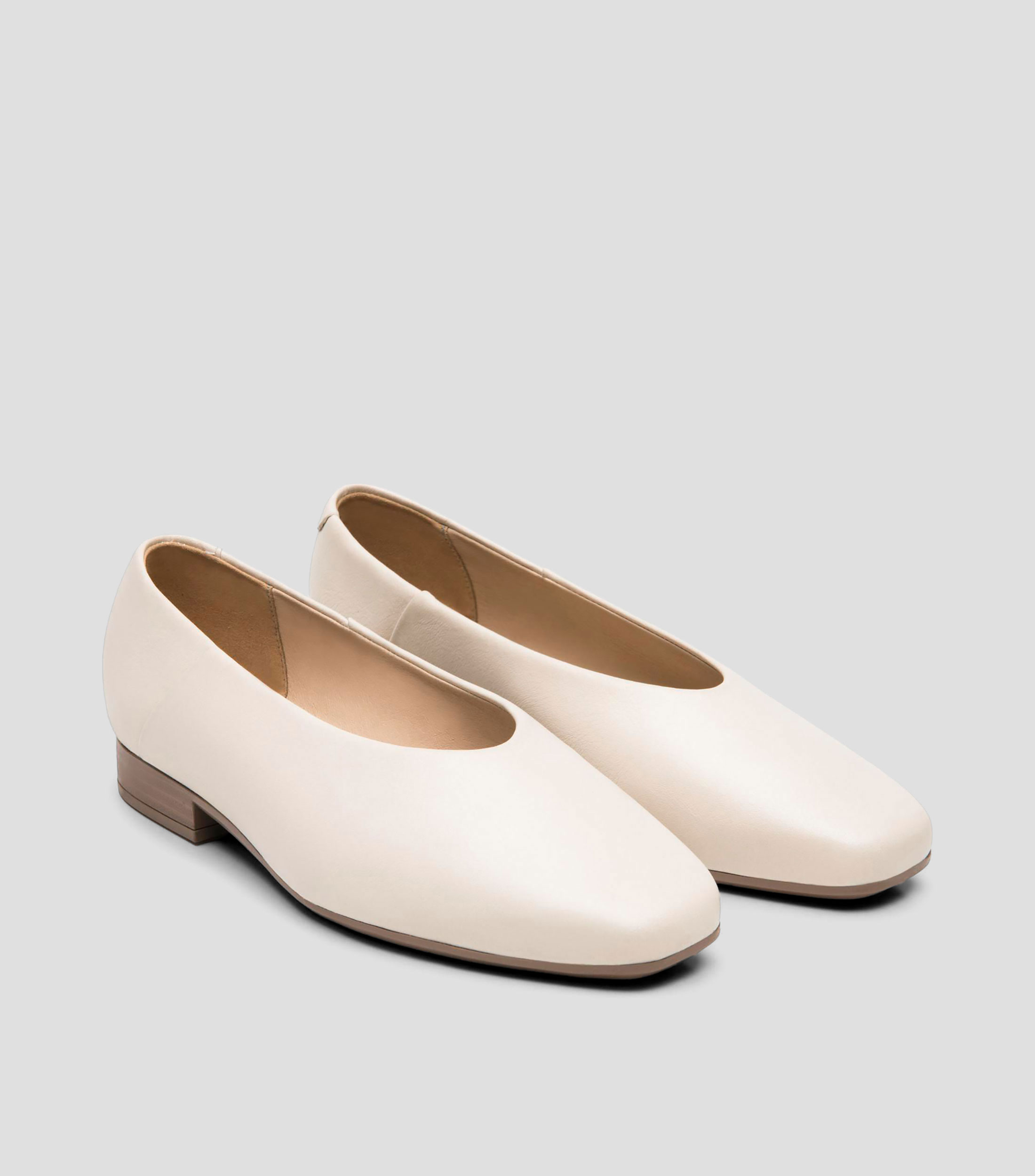 Flats con tacón bajo de media luna Mujer