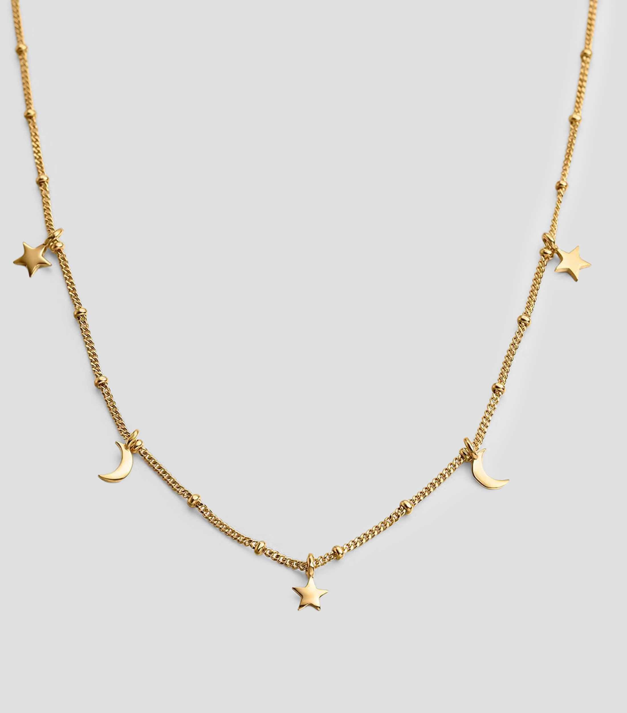 Collar en plata .925 con estrellas y lunas Mujer