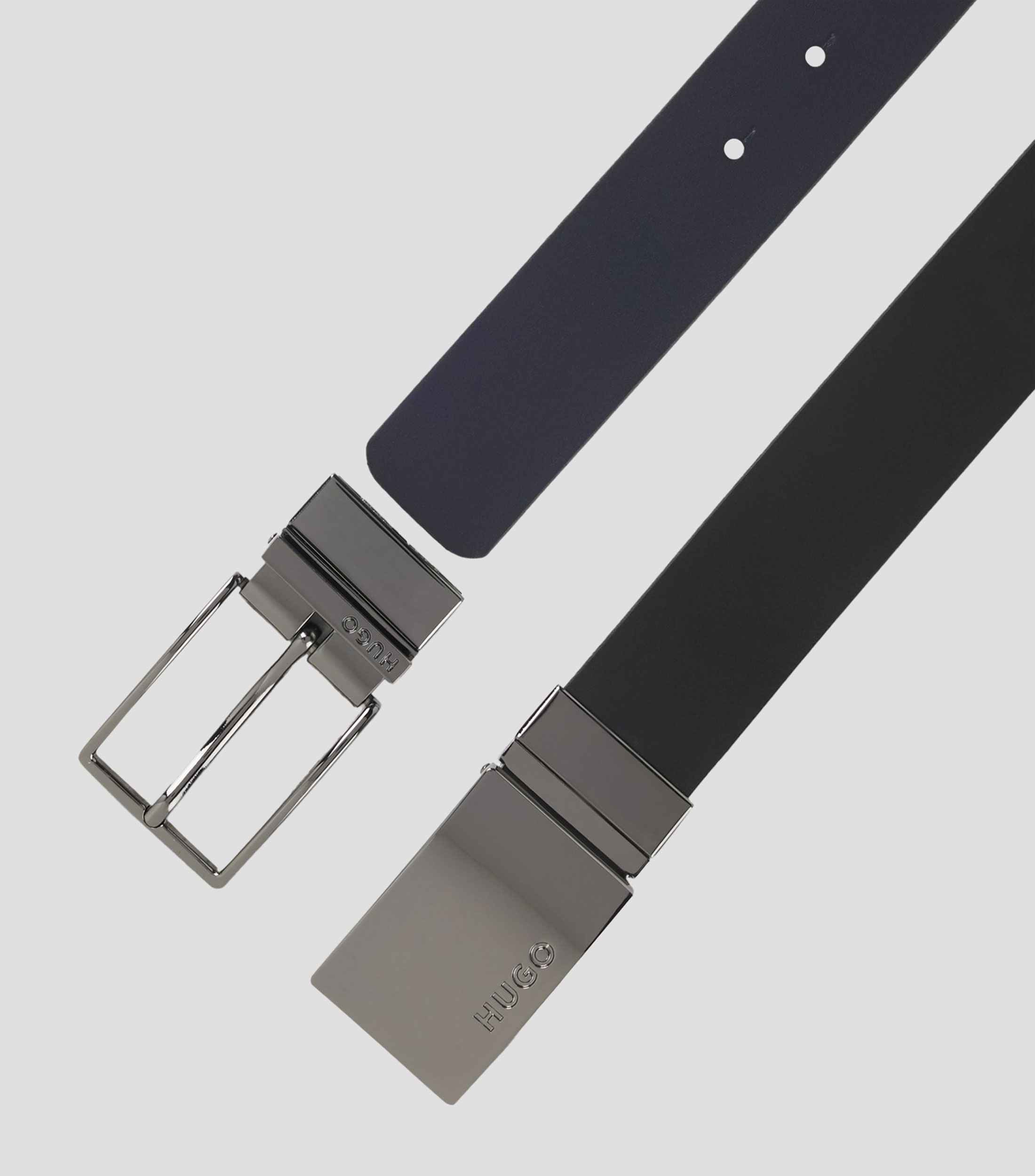Cinturón reversible de piel italiana en caja de regalo Hombre