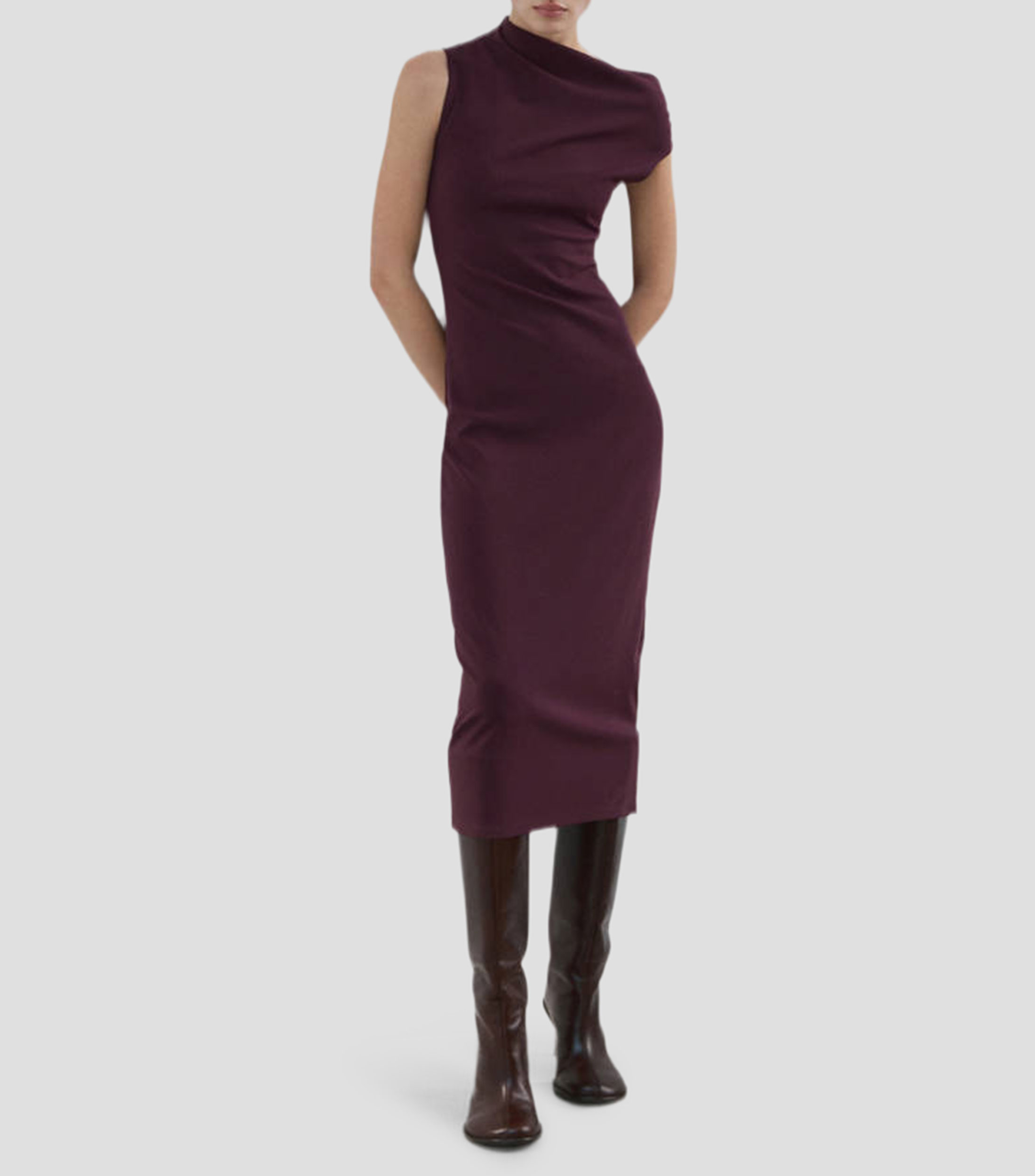 Vestido formal midi liso Mujer