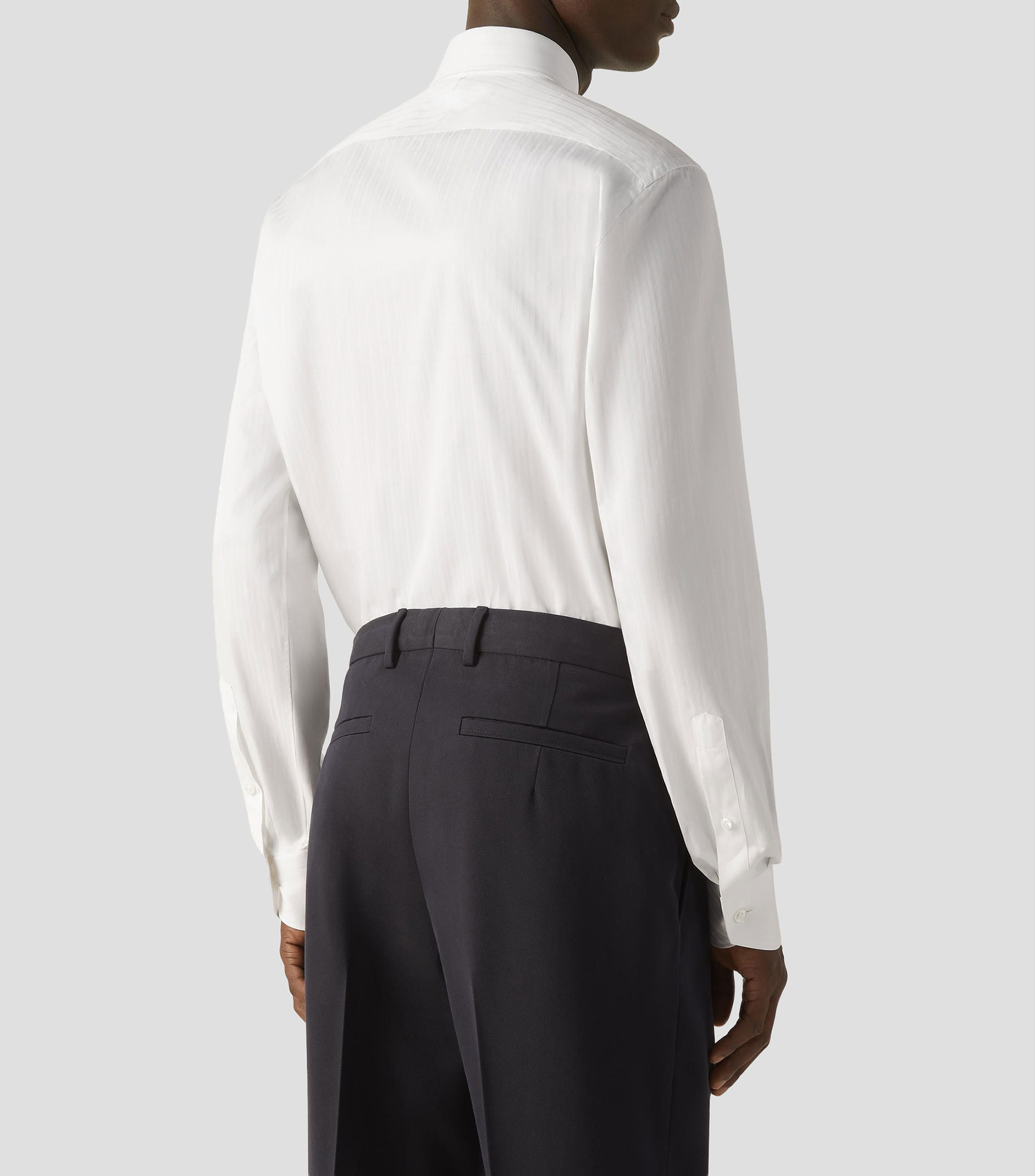 Camisa de vestir con rayas y manga larga Hombre