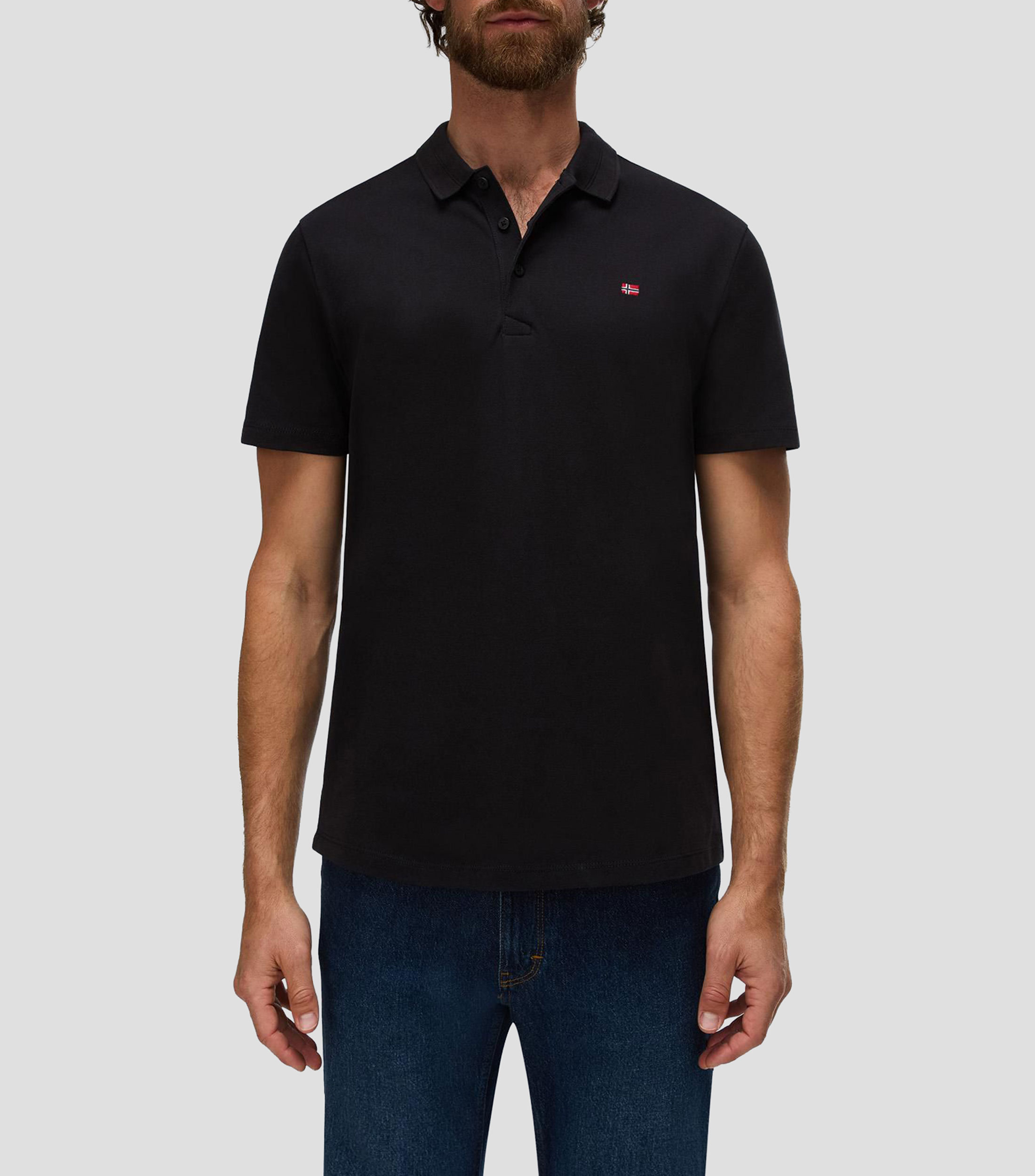 Playera tipo polo manga corta Ealis lisa Hombre