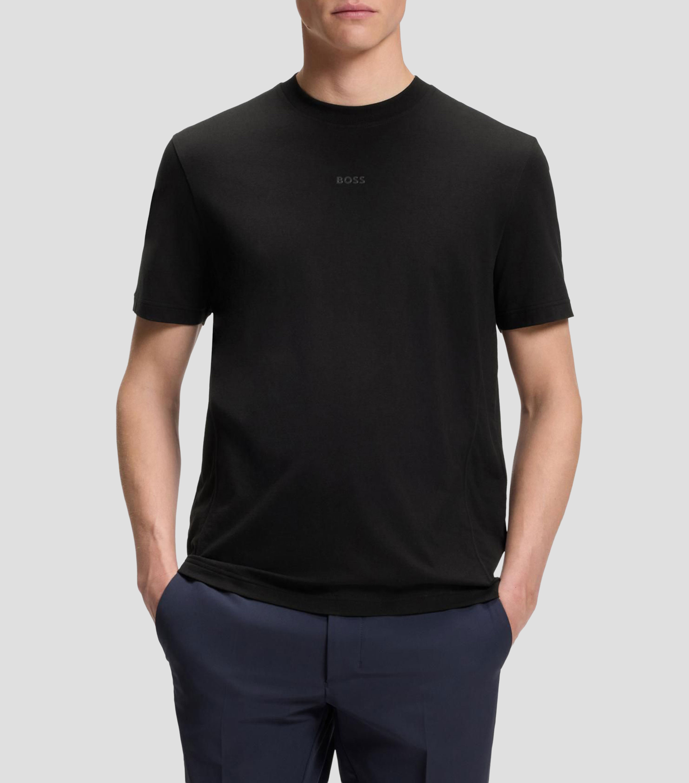 Playera Boss relaxed de algodón elástico Hombre