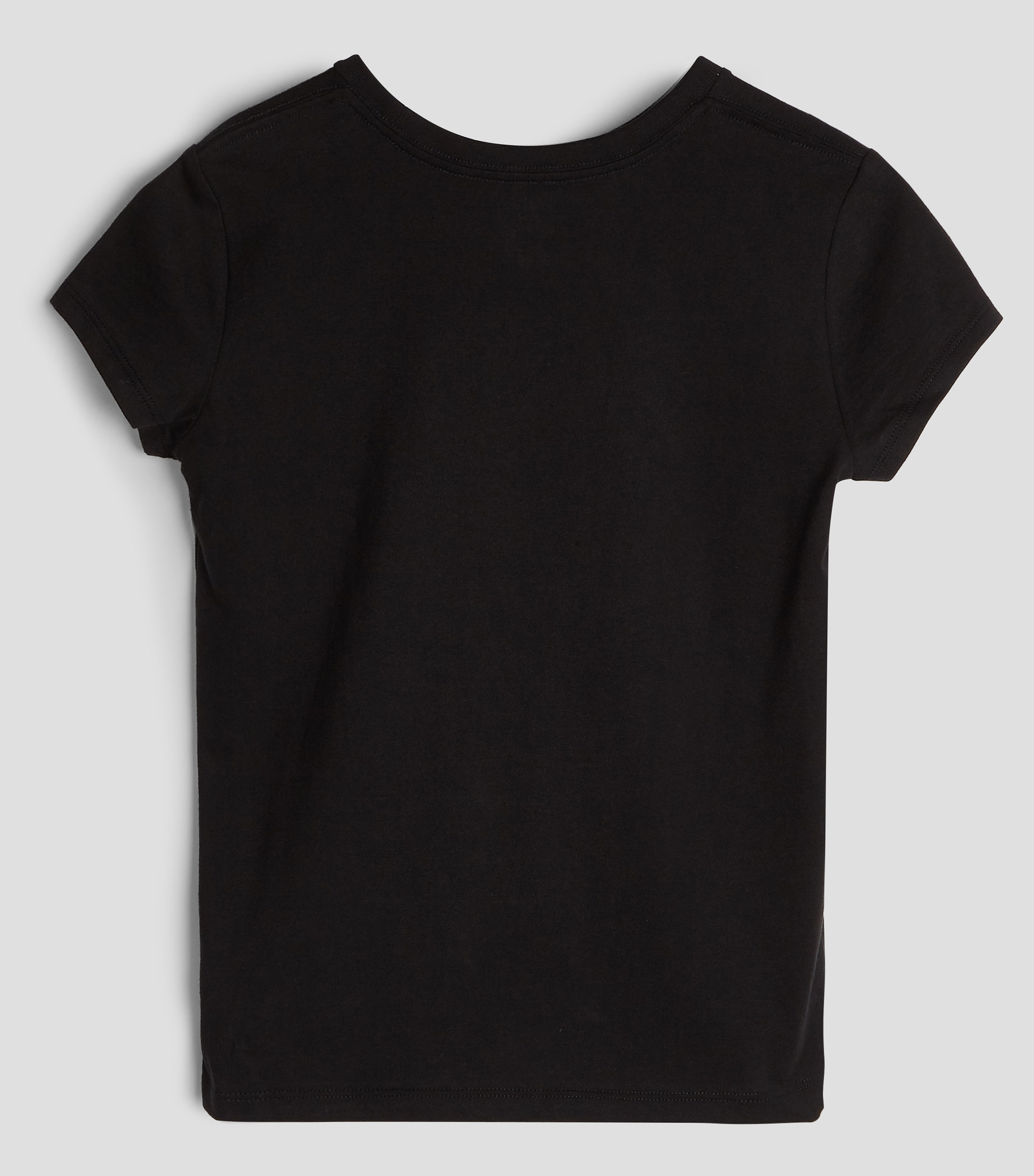 Playera de cuello redondo con manga corta lisa Niña
