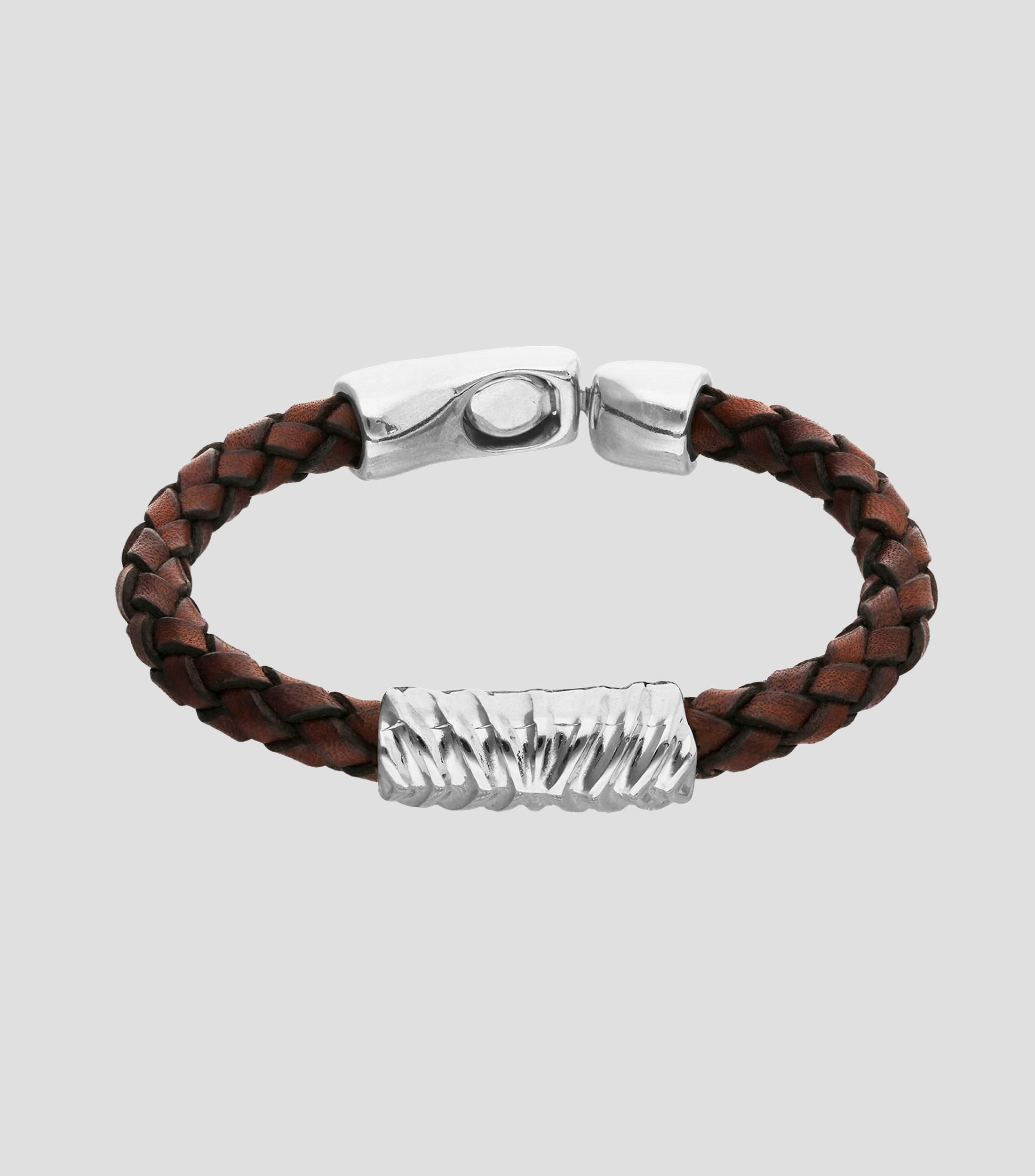 Pulsera de cuero trenzada Hombre