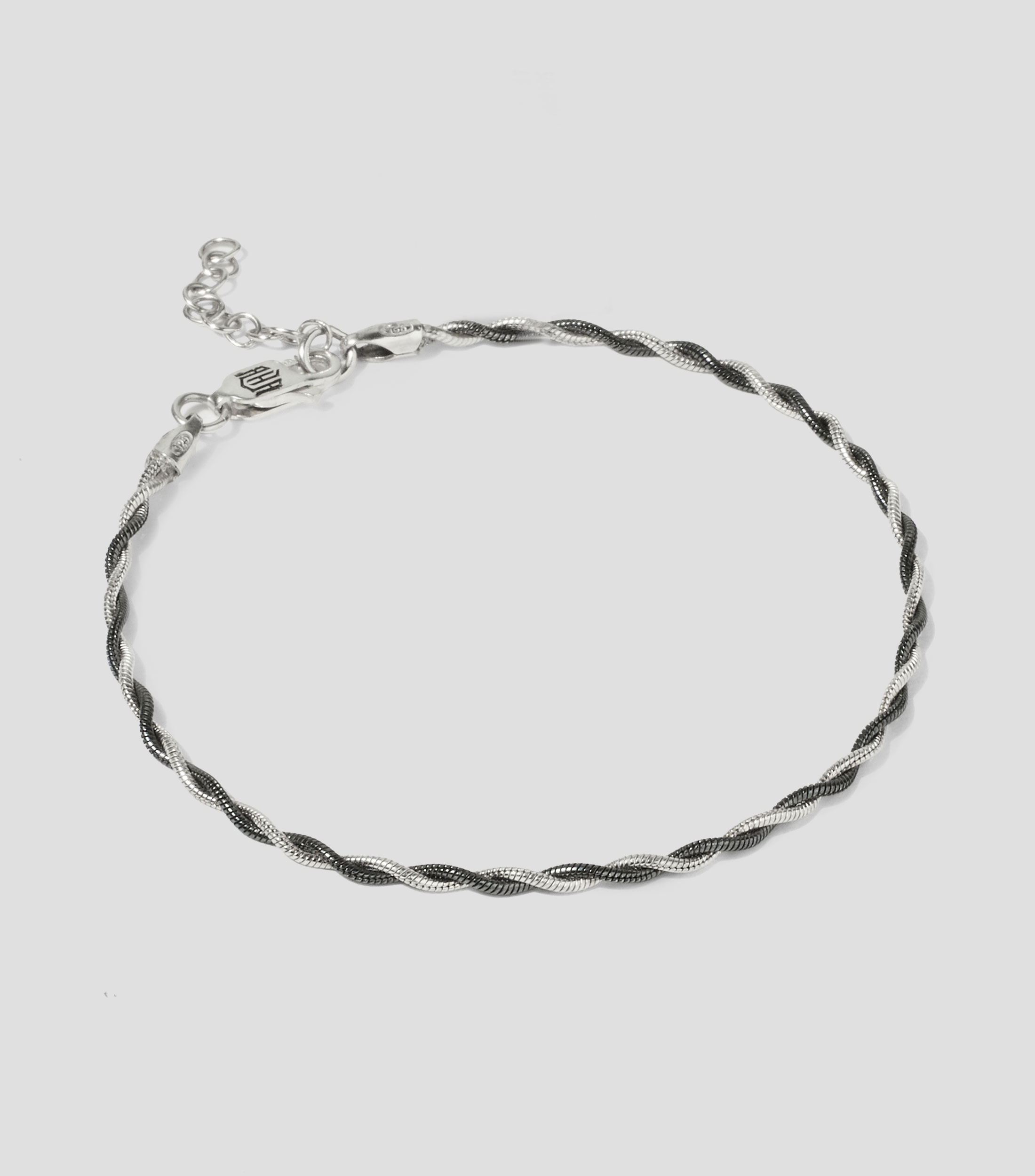 Pulsera en plata delgada enrollada Hombre