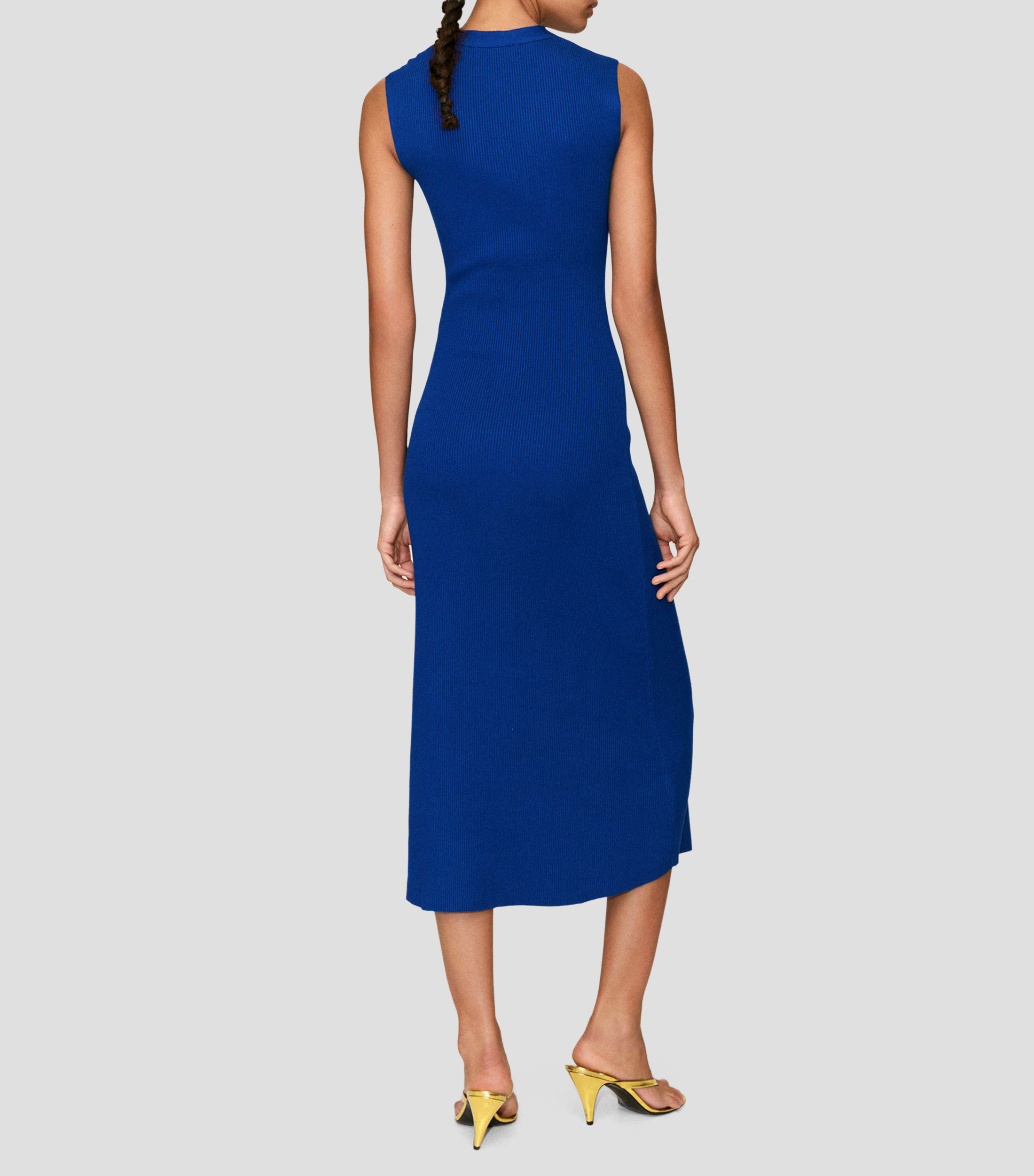 Vestido midi liso Mujer