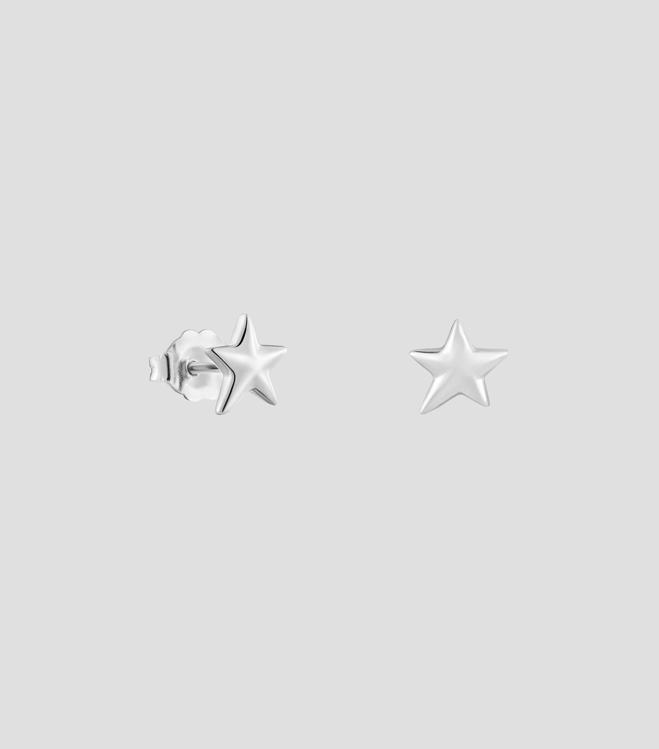 Aretes en plata motivo de estrella Mujer