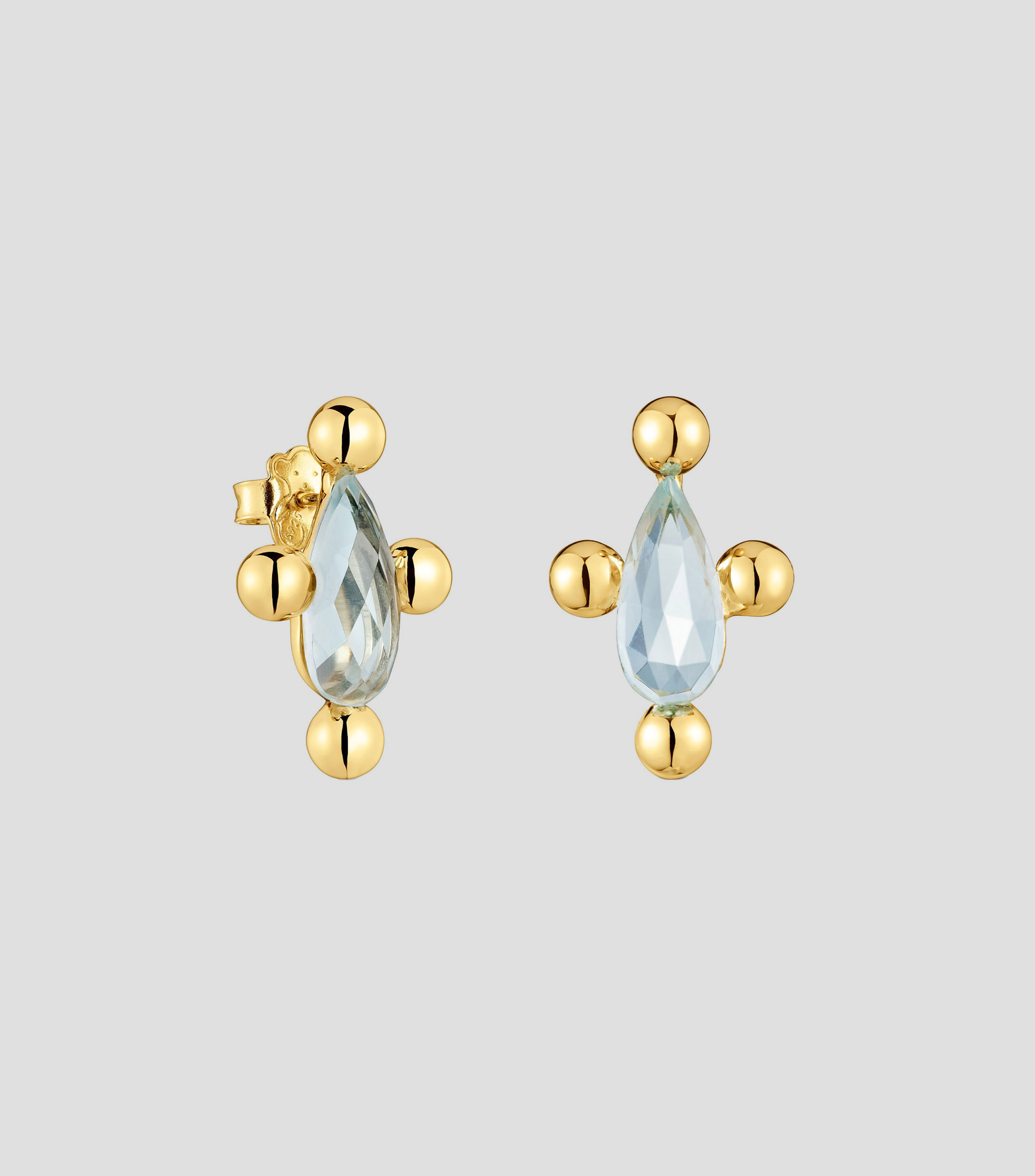 Aretes con incrustación de topacio Mujer