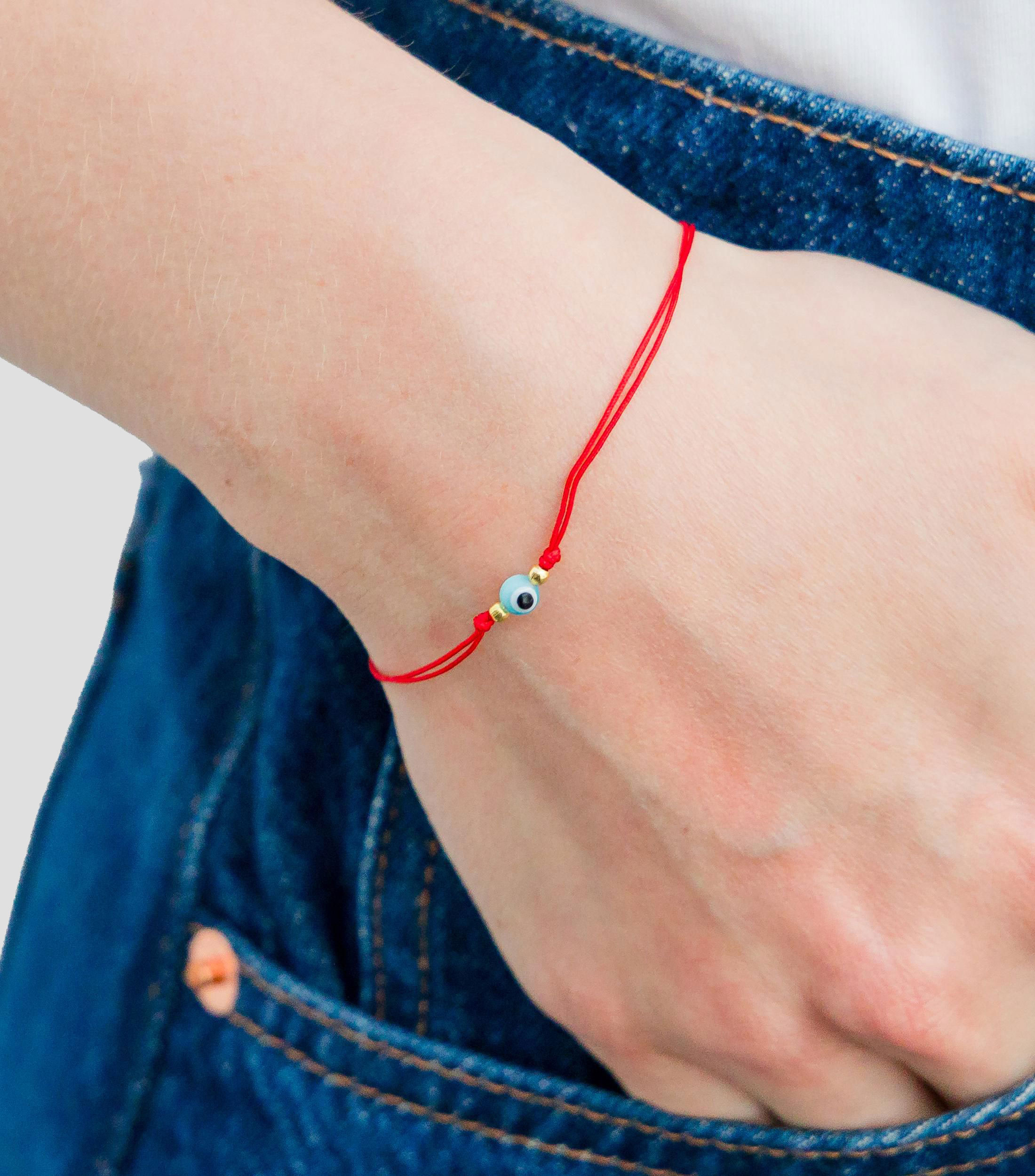 Pulsera roja con cristal Mujer