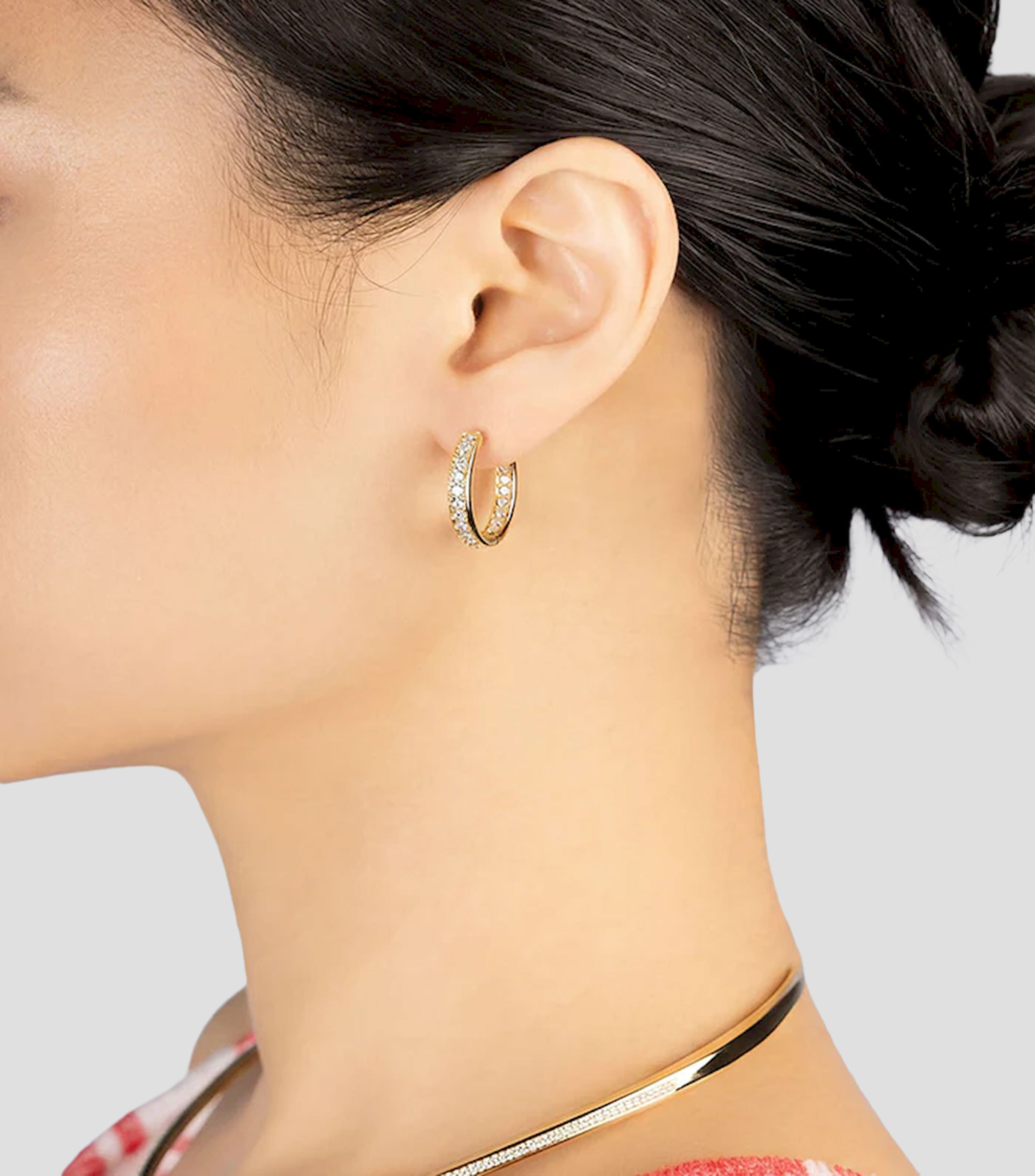 Aretes Hoops Riviera con circonitas Mujer