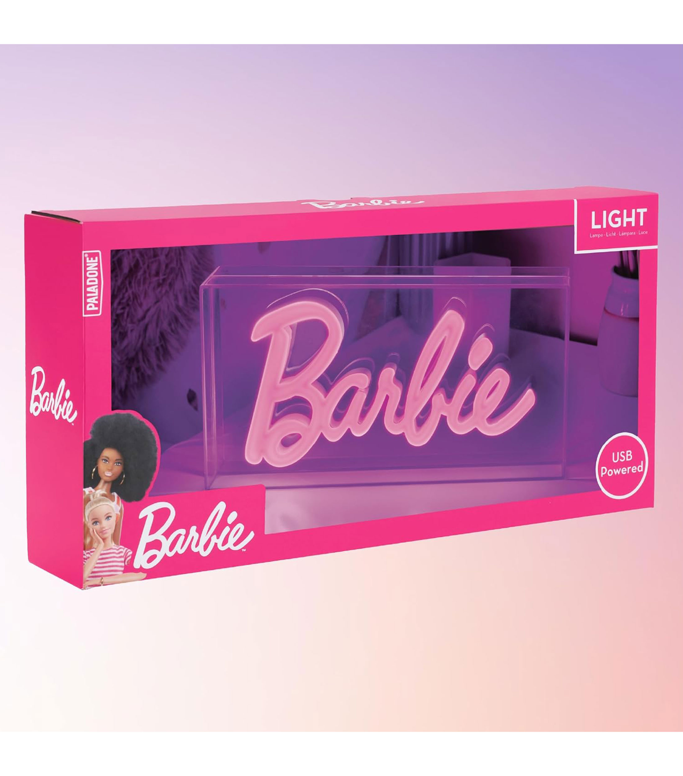 Barbie logo con luz neón