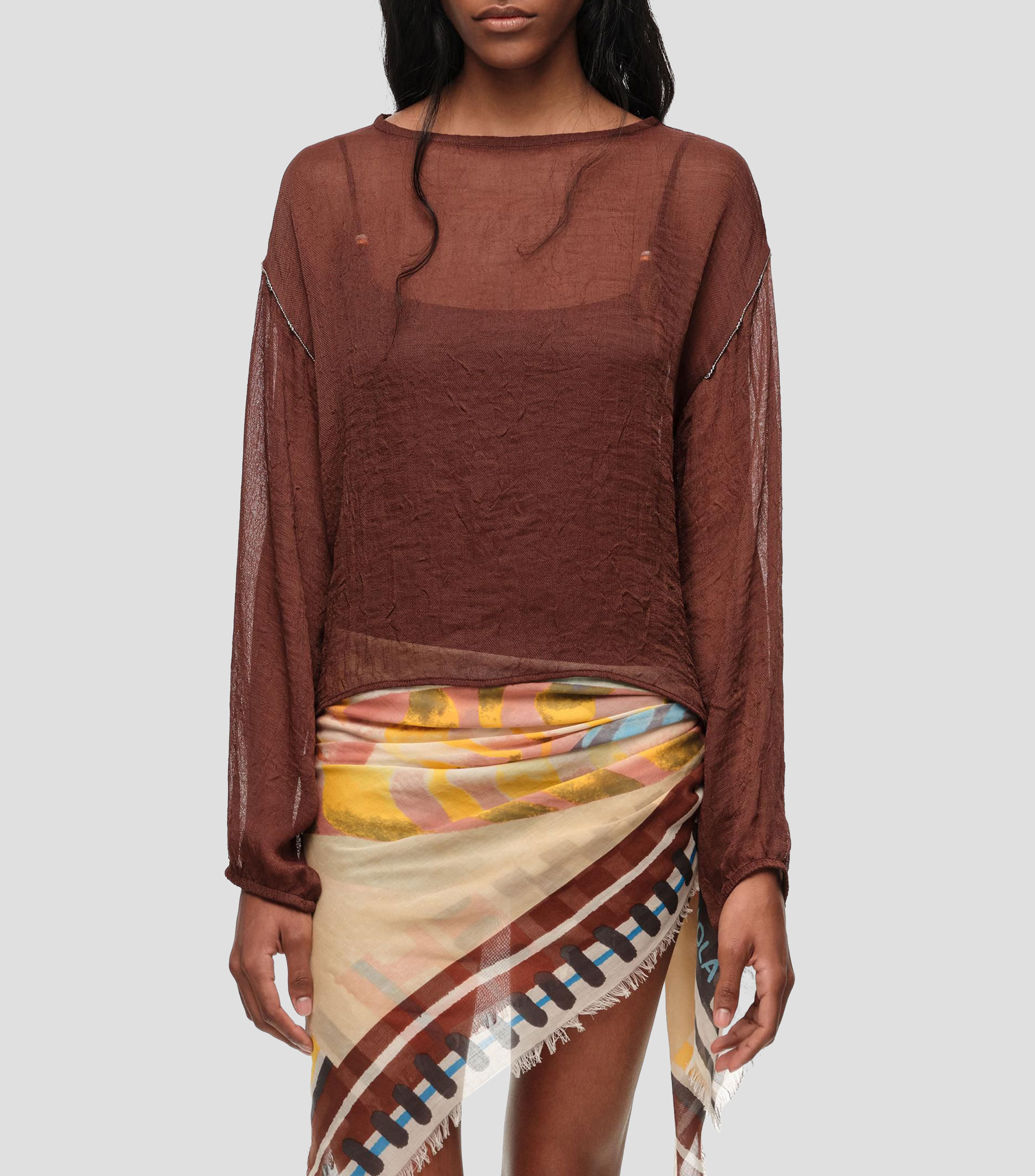 Blusa boxy bolas metalizadas Mujer