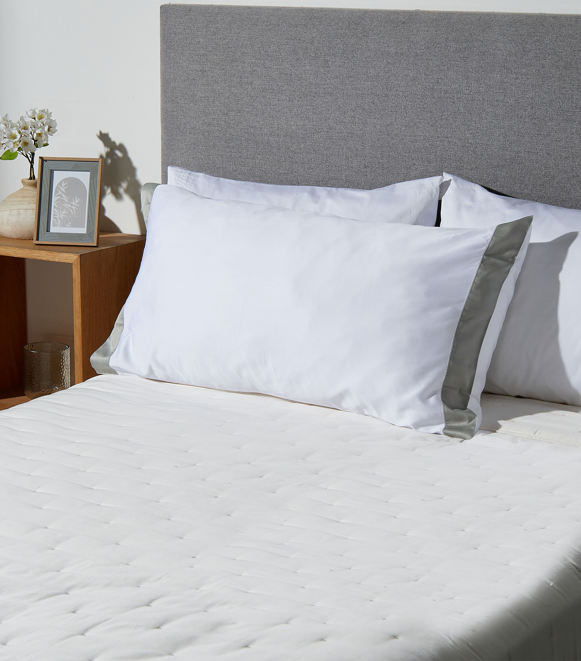Funda para Almohada King Size en algodon Landon blanco