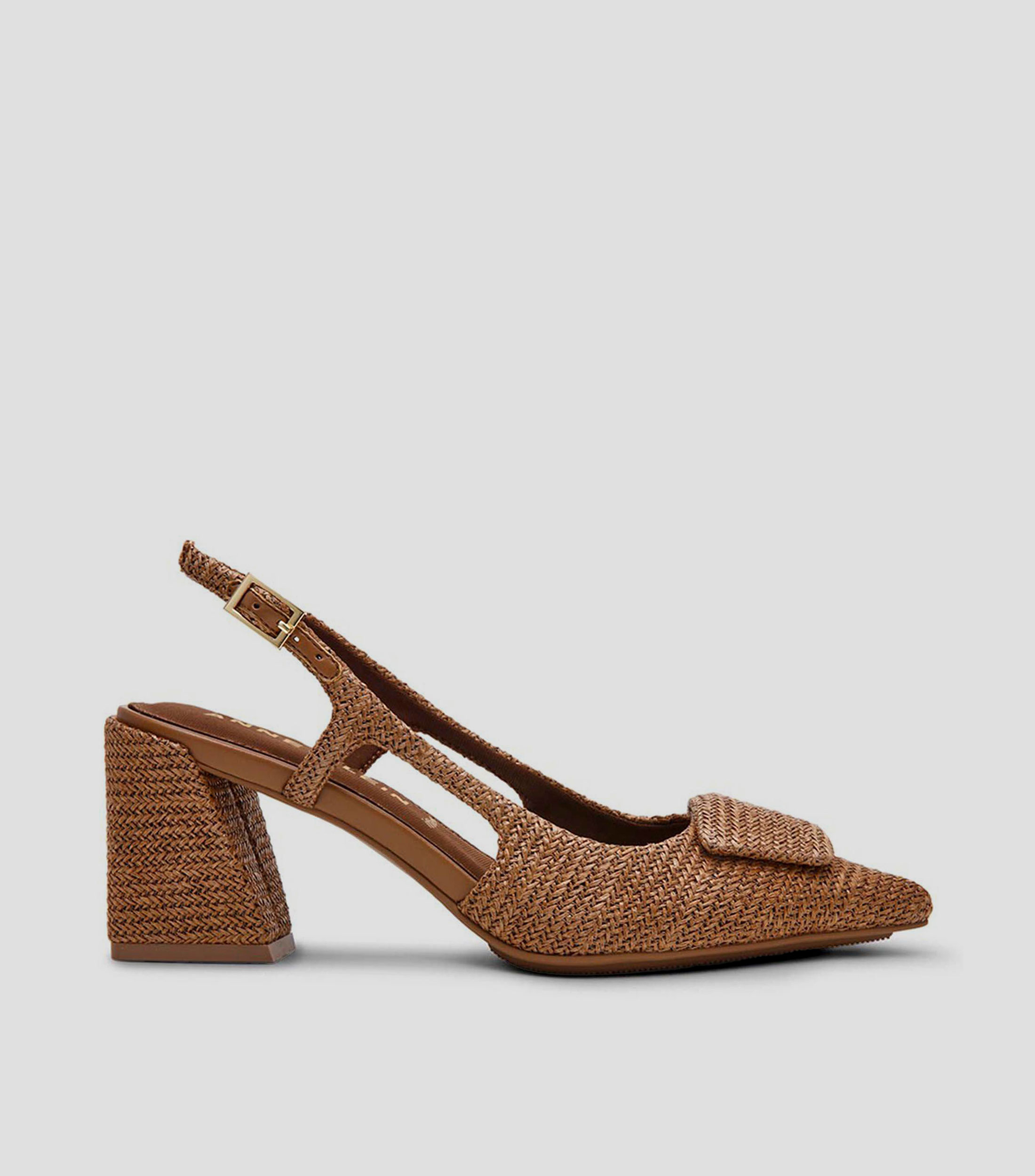 Zapatillas con tacón bajo cuadrado Mujer