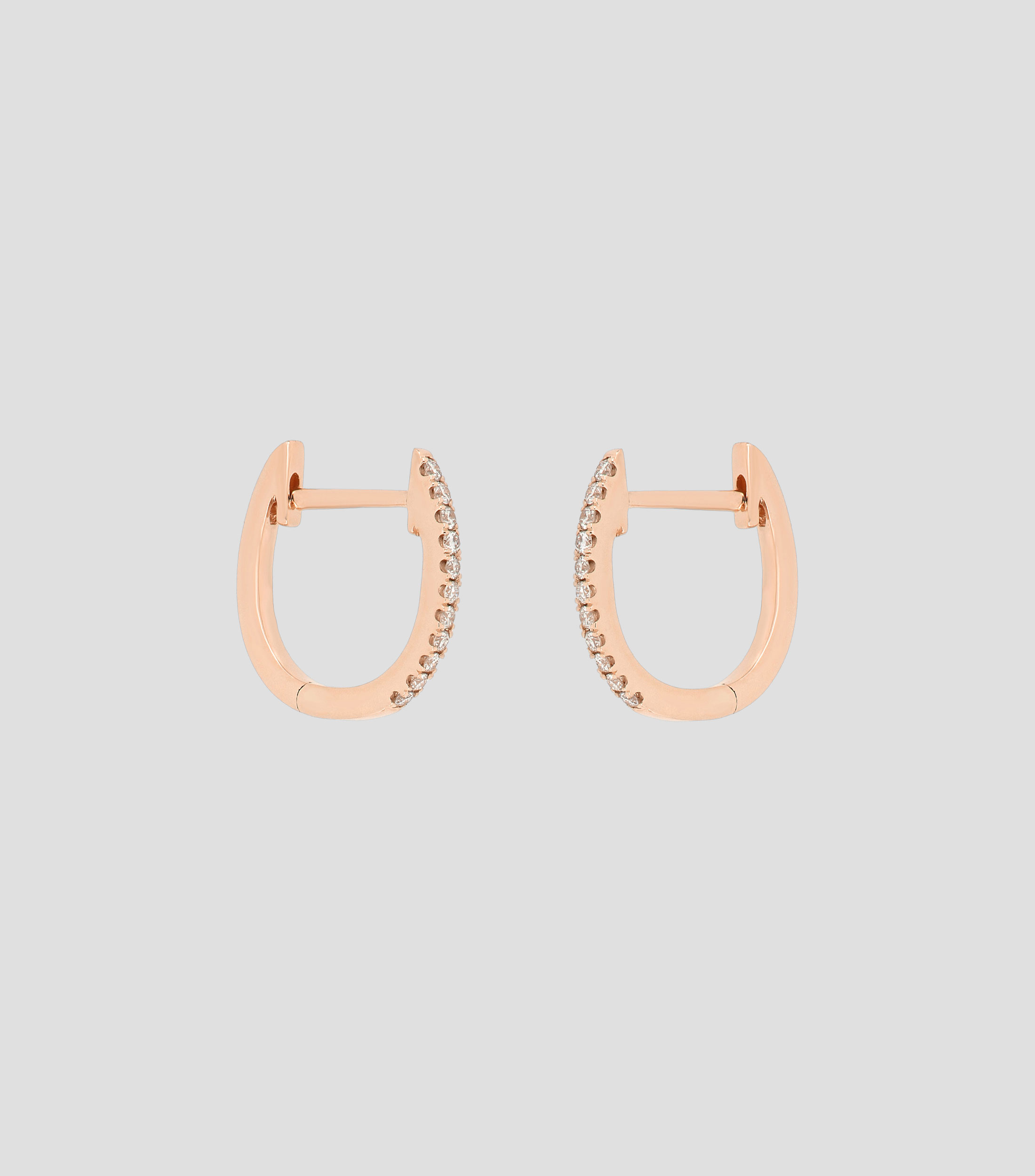 Aretes en oro rosa de 18 Kts con diamantes Mujer