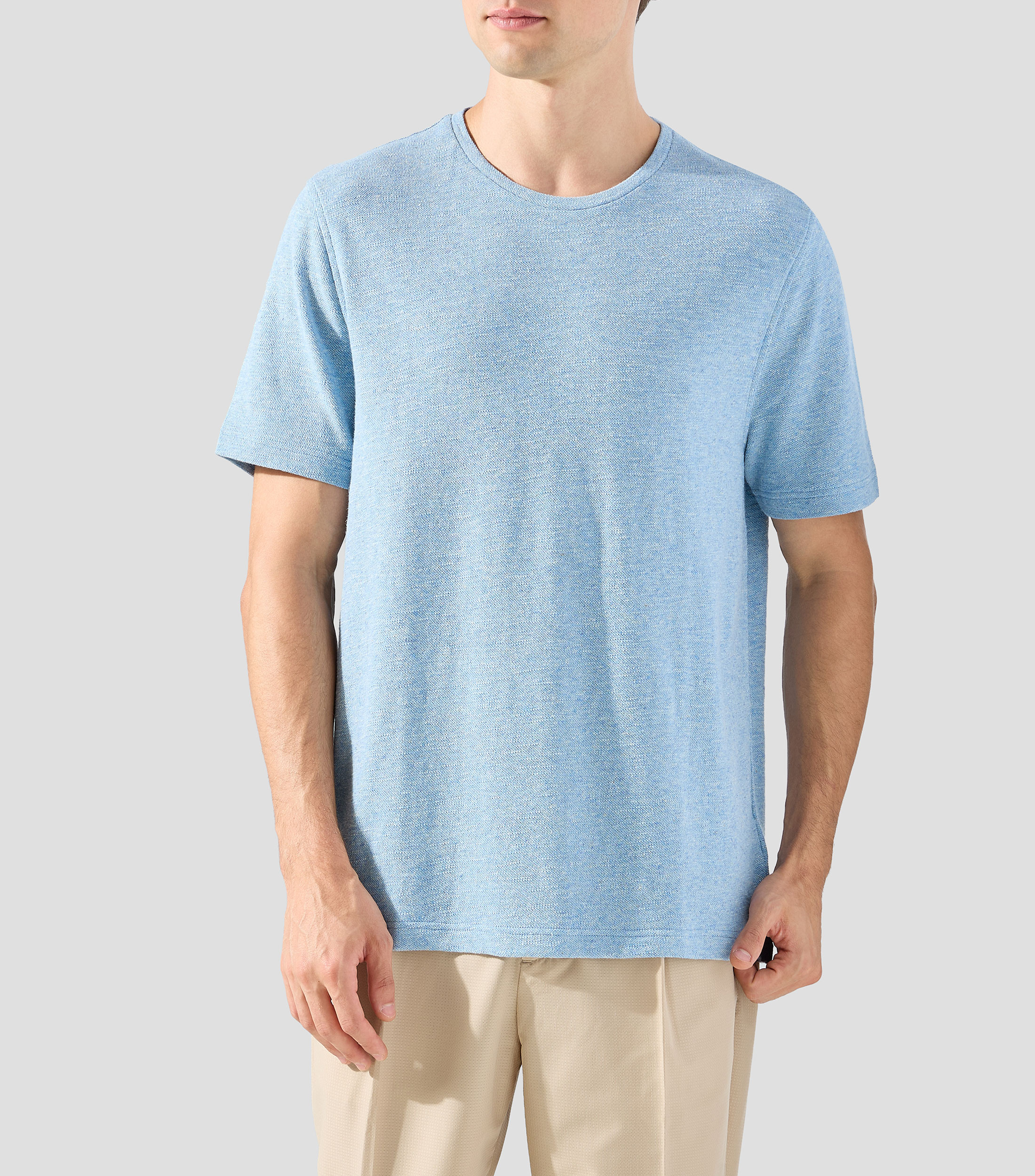 Playera cuello redondo manga corta jaspeado Hombre