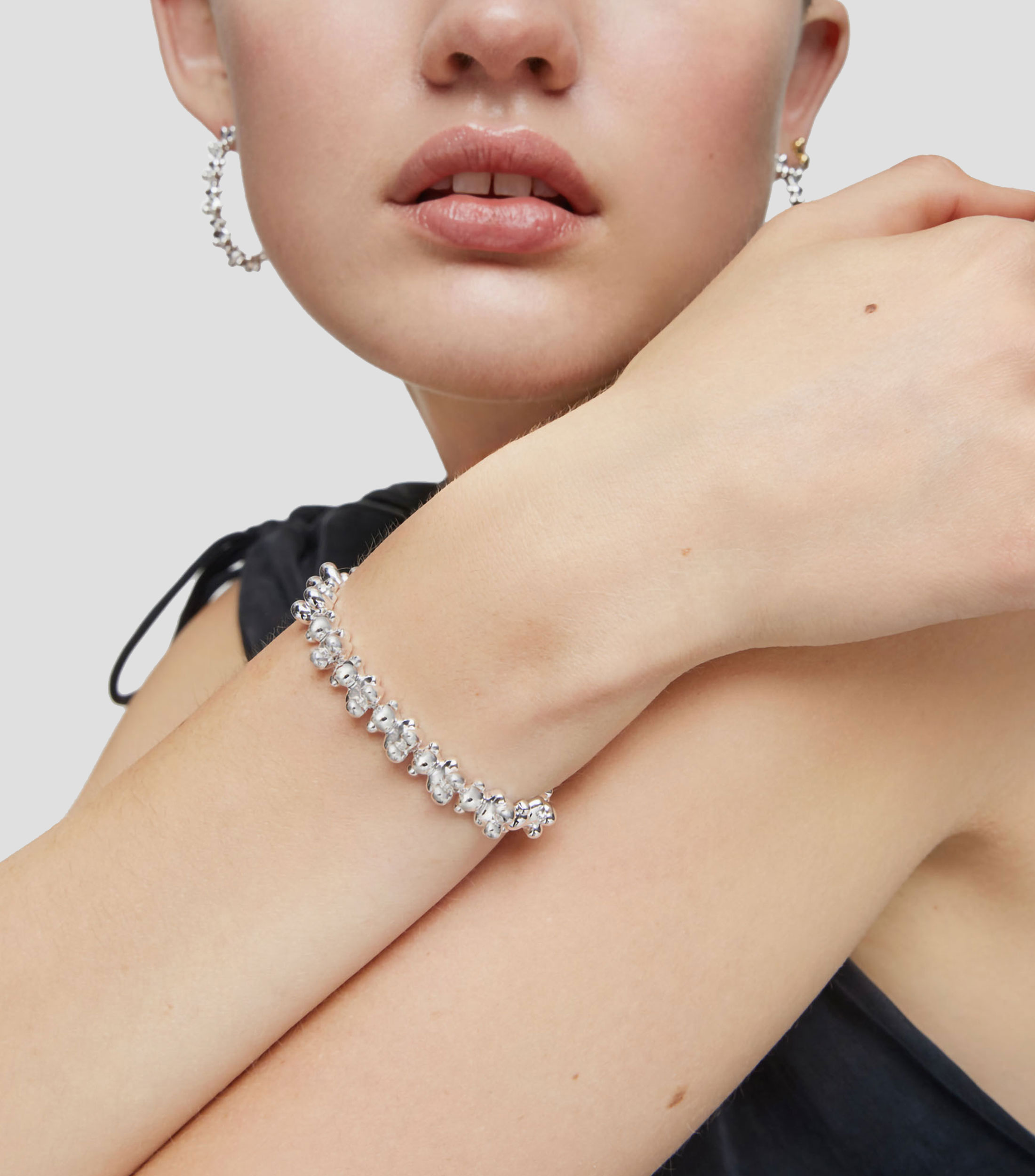 Pulsera cadena en plata con motivos oso grande Bold Bear Mujer