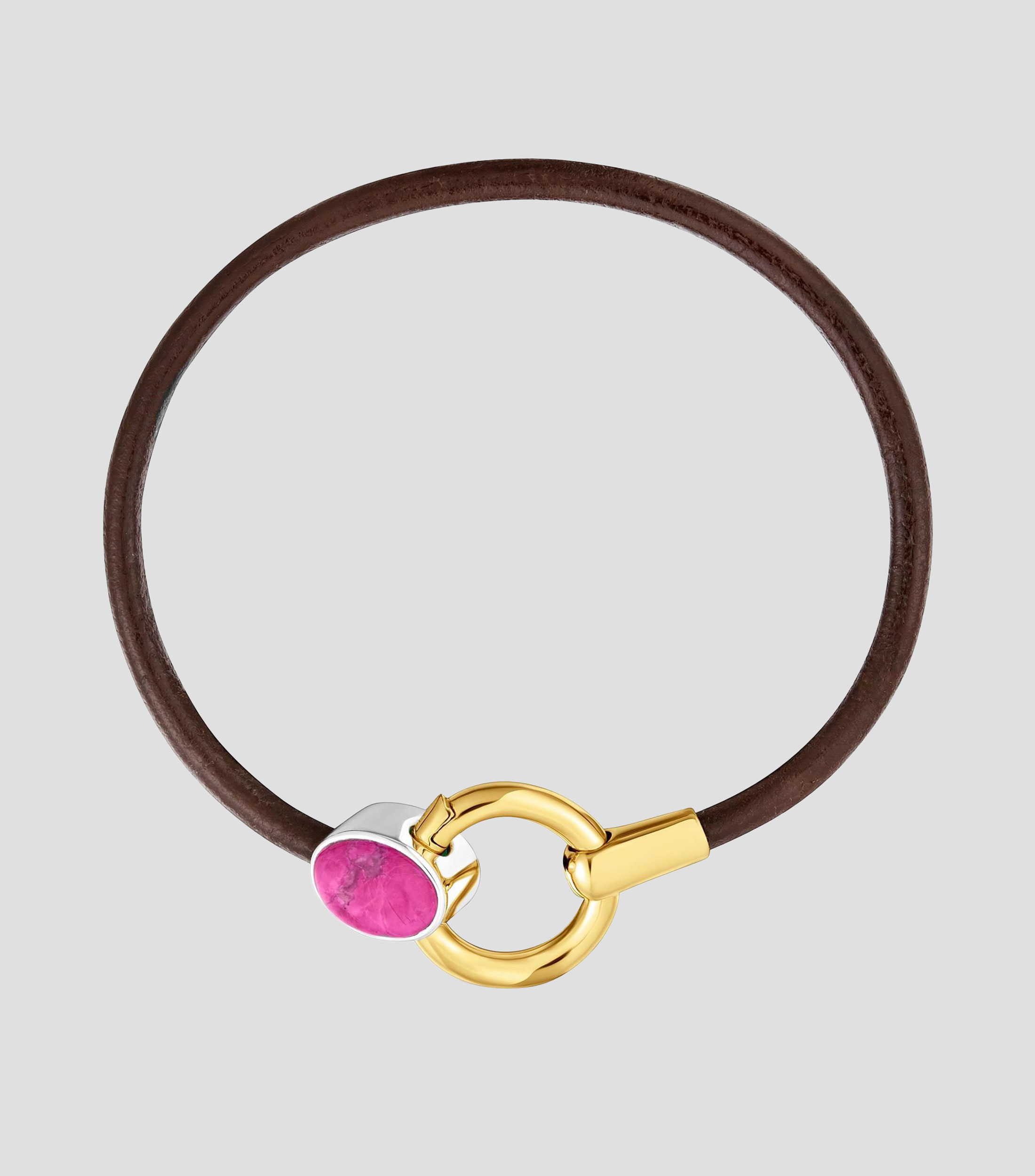 Pulsera con rodonita motivo argolla Tous Gem Power Mujer