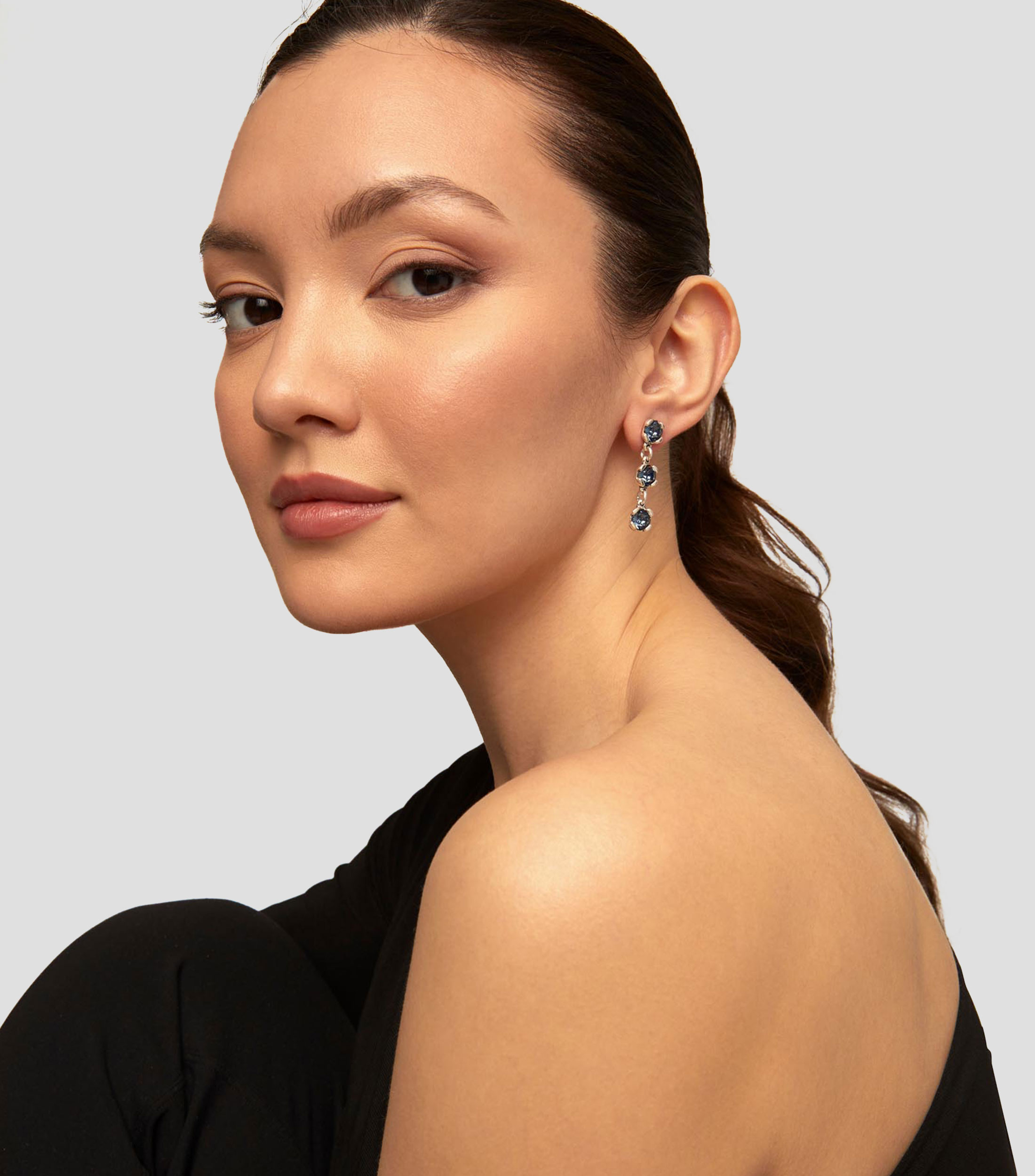 Pendientes Sublime Blue Charismatic con cristales facetados Mujer